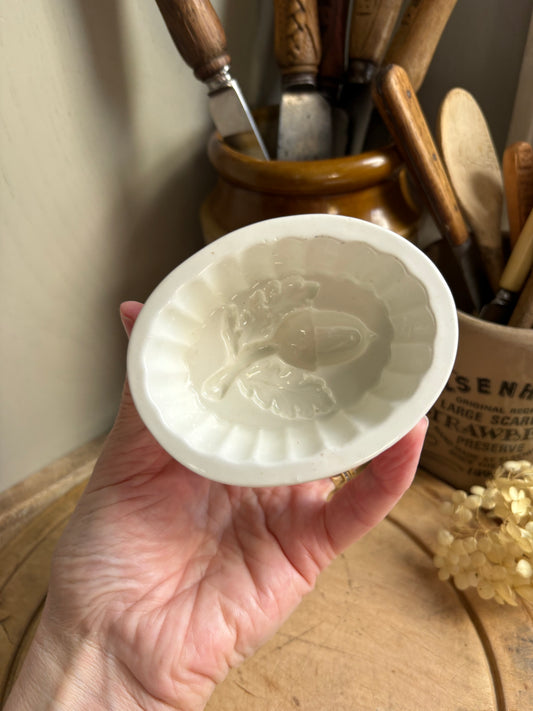 Ironstone Jelly Mould, Acorn Jelly Mould, Antique Kitchenalia