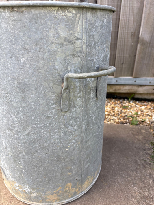 Tall Vintage Galvanised Planter