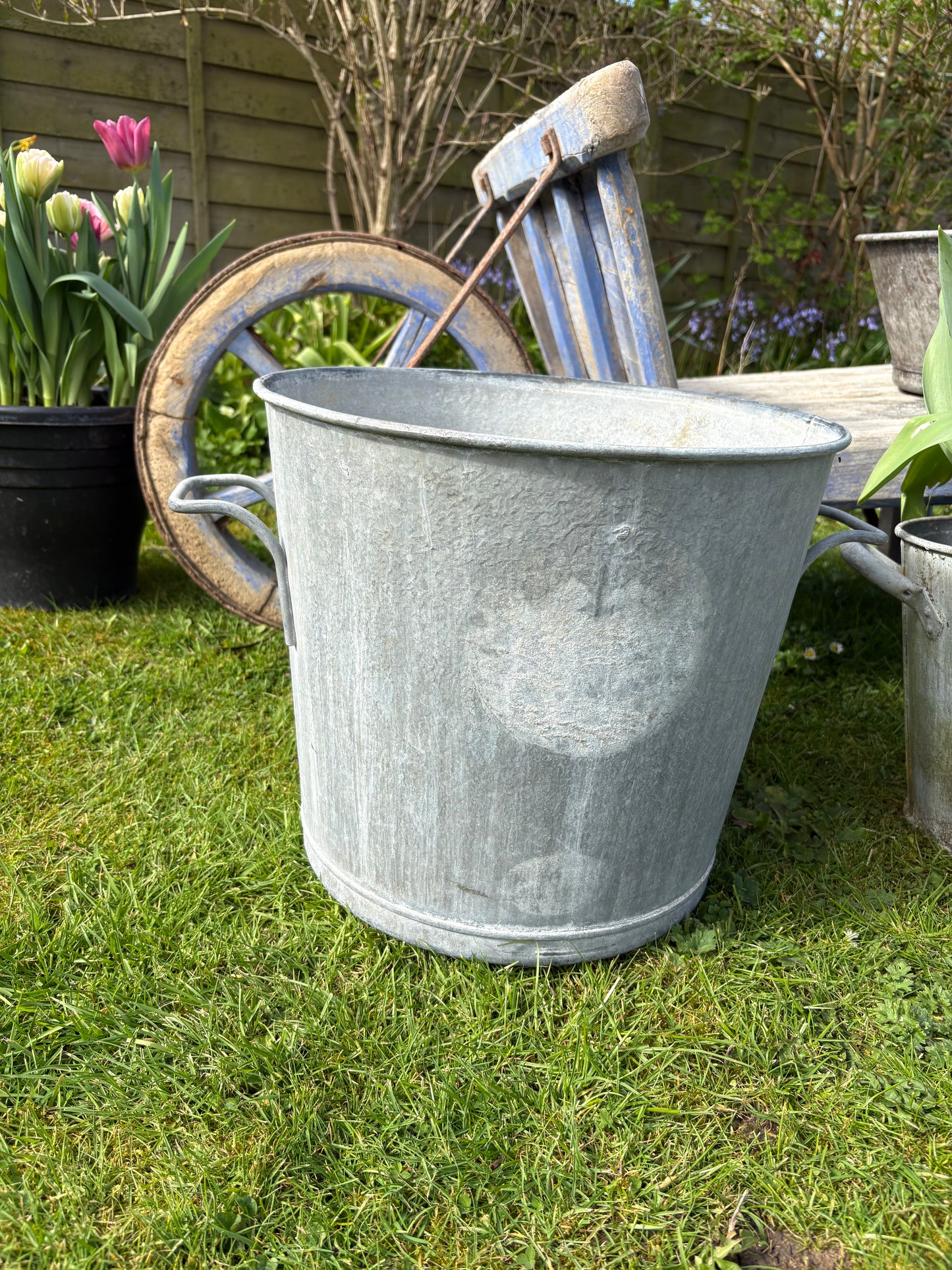 Vintage Galvanised Planter