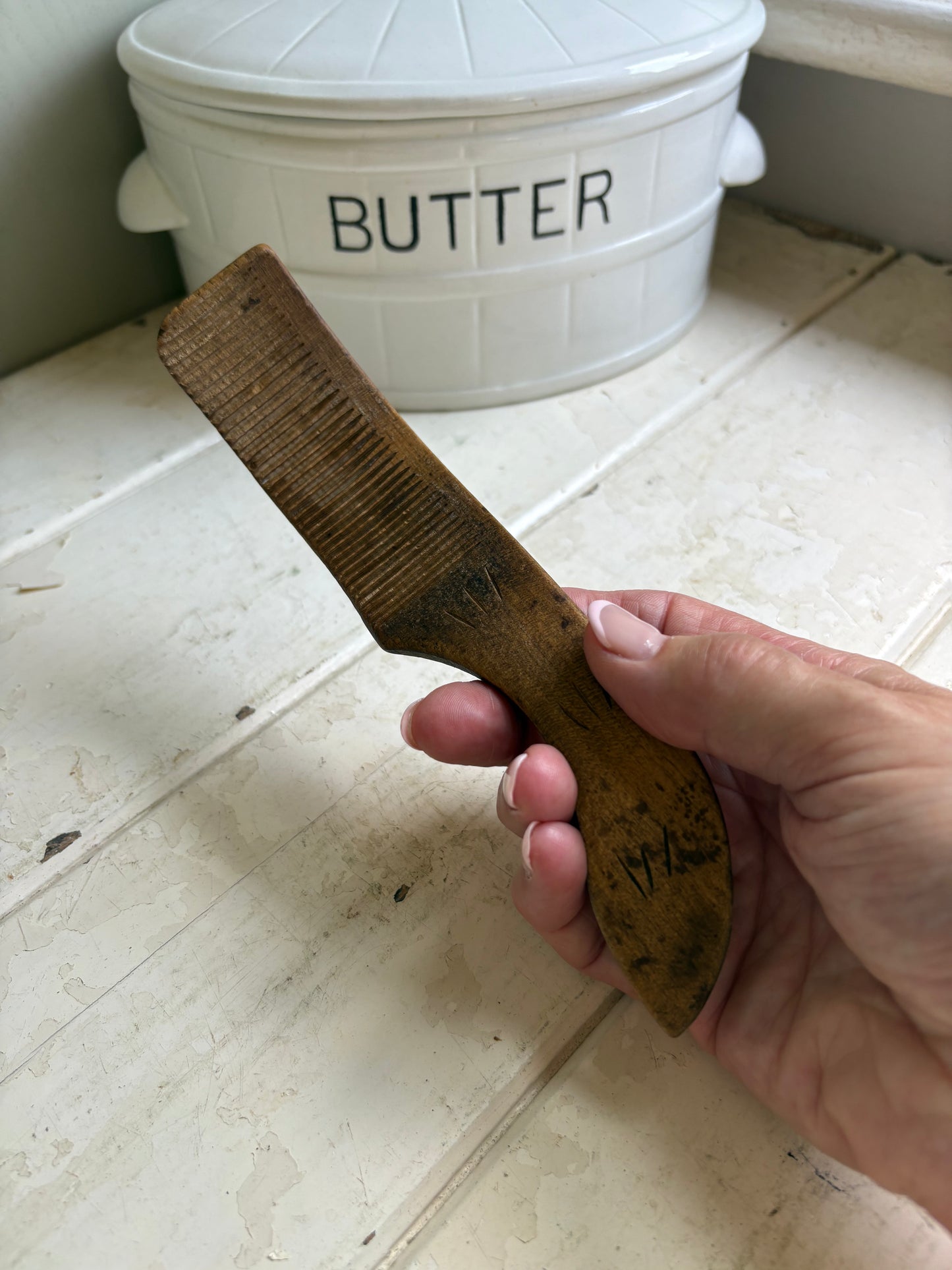 Antique English Butter Curler,Treen
