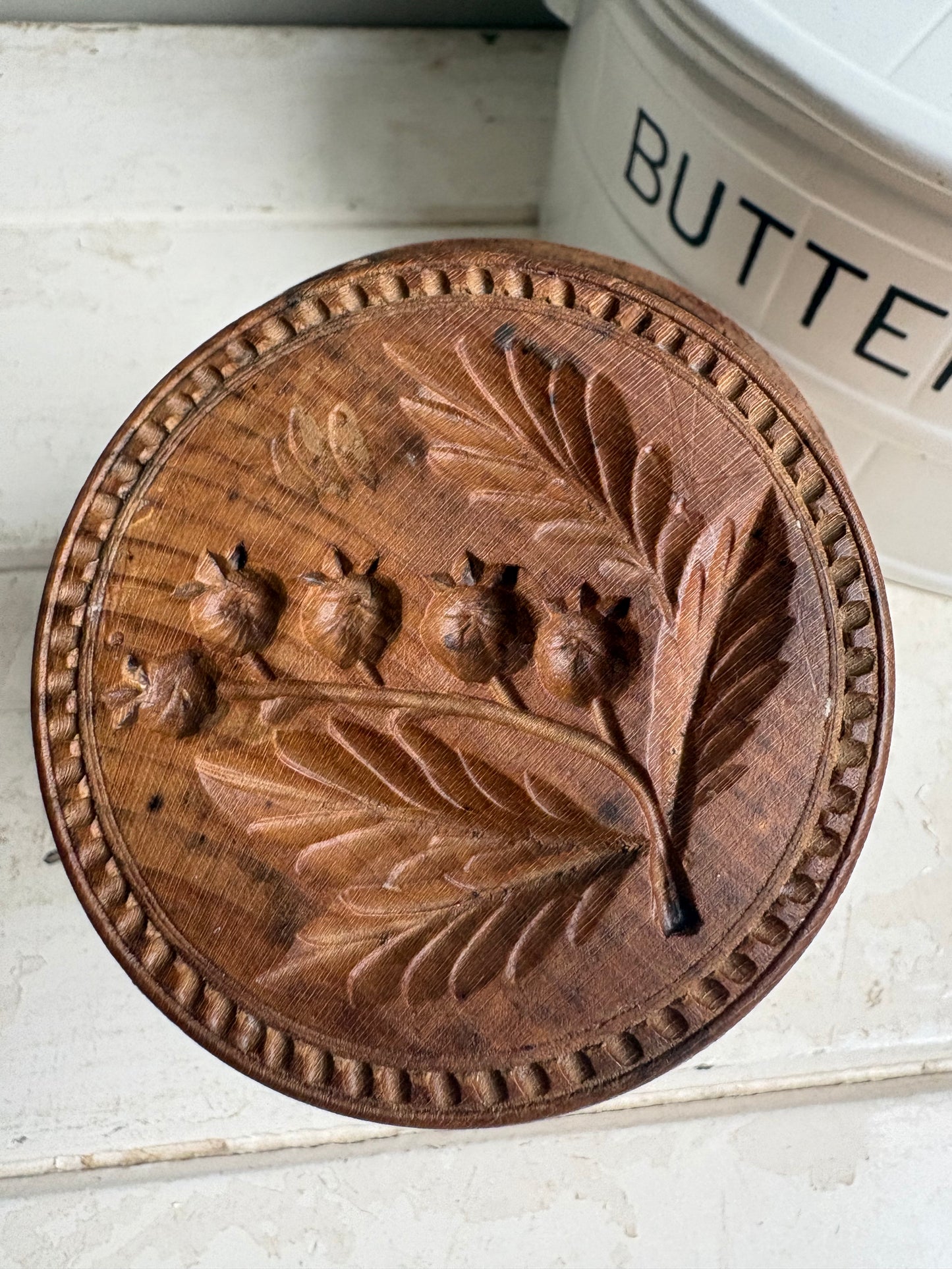Antique Large Butter Mould, Kitchenalia.