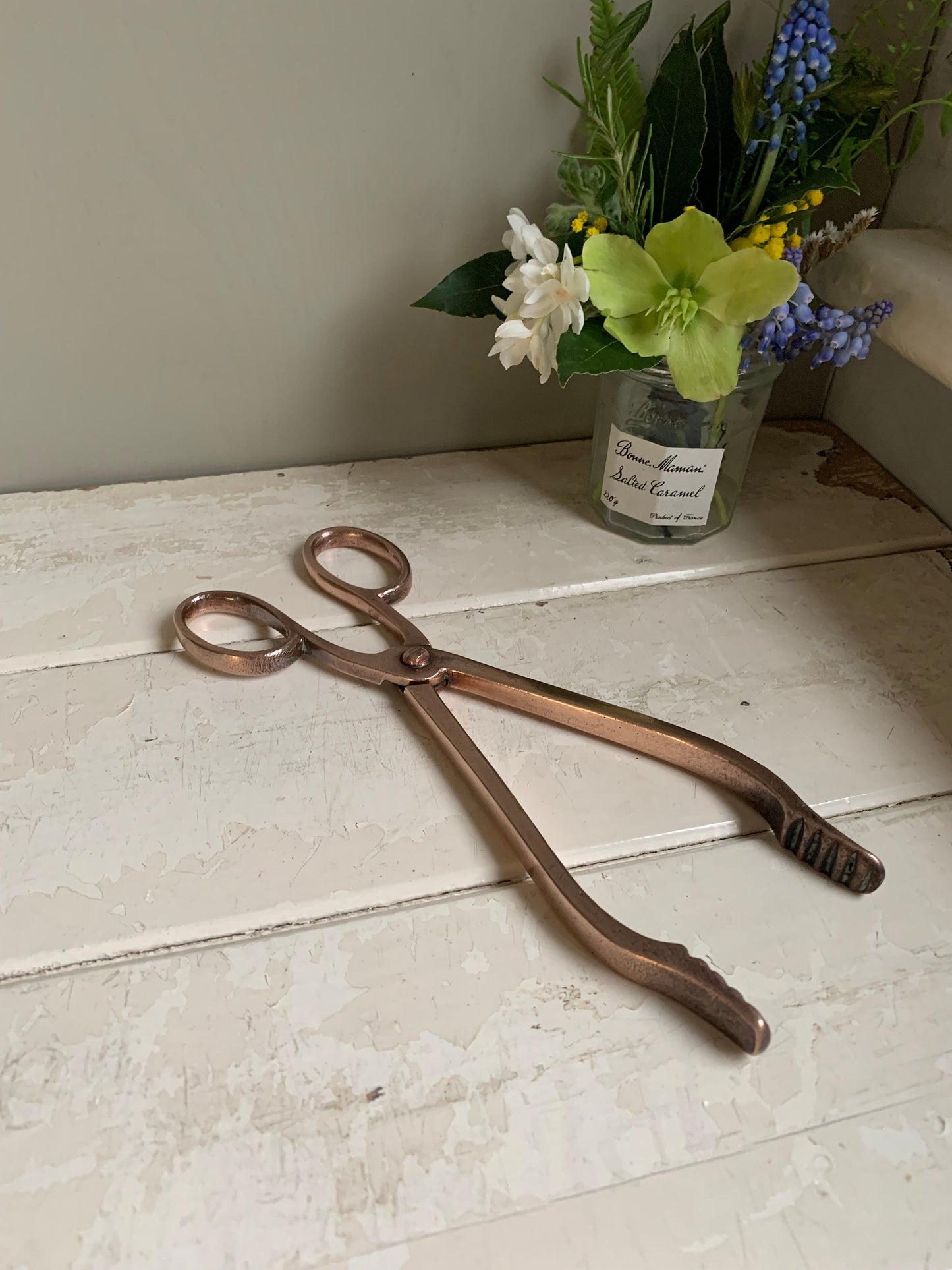 Copper Coal Tongs, Fireside Tools