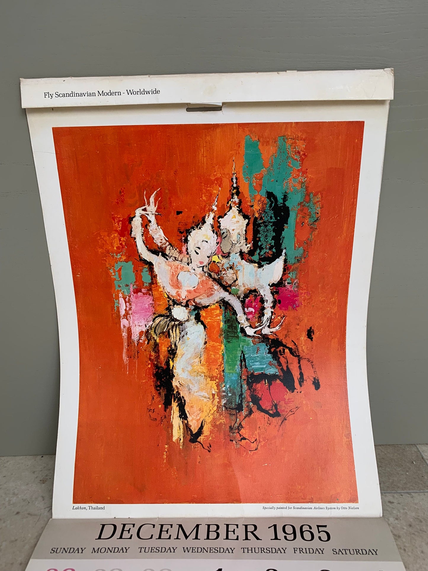 1966 Otto Nielsen SAS Original Vintage Scandinavian Airlines Calendar