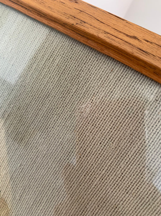 Beautiful vintage tray with tapestry underneath glass