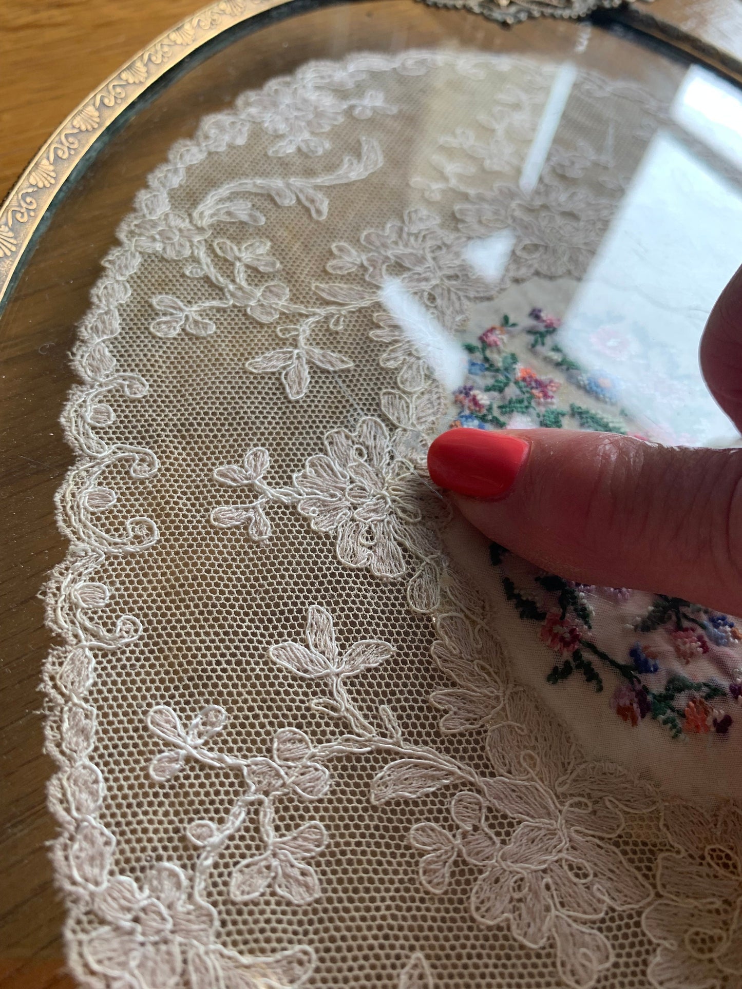 Glass vintage cosmetic tray, vanity tray