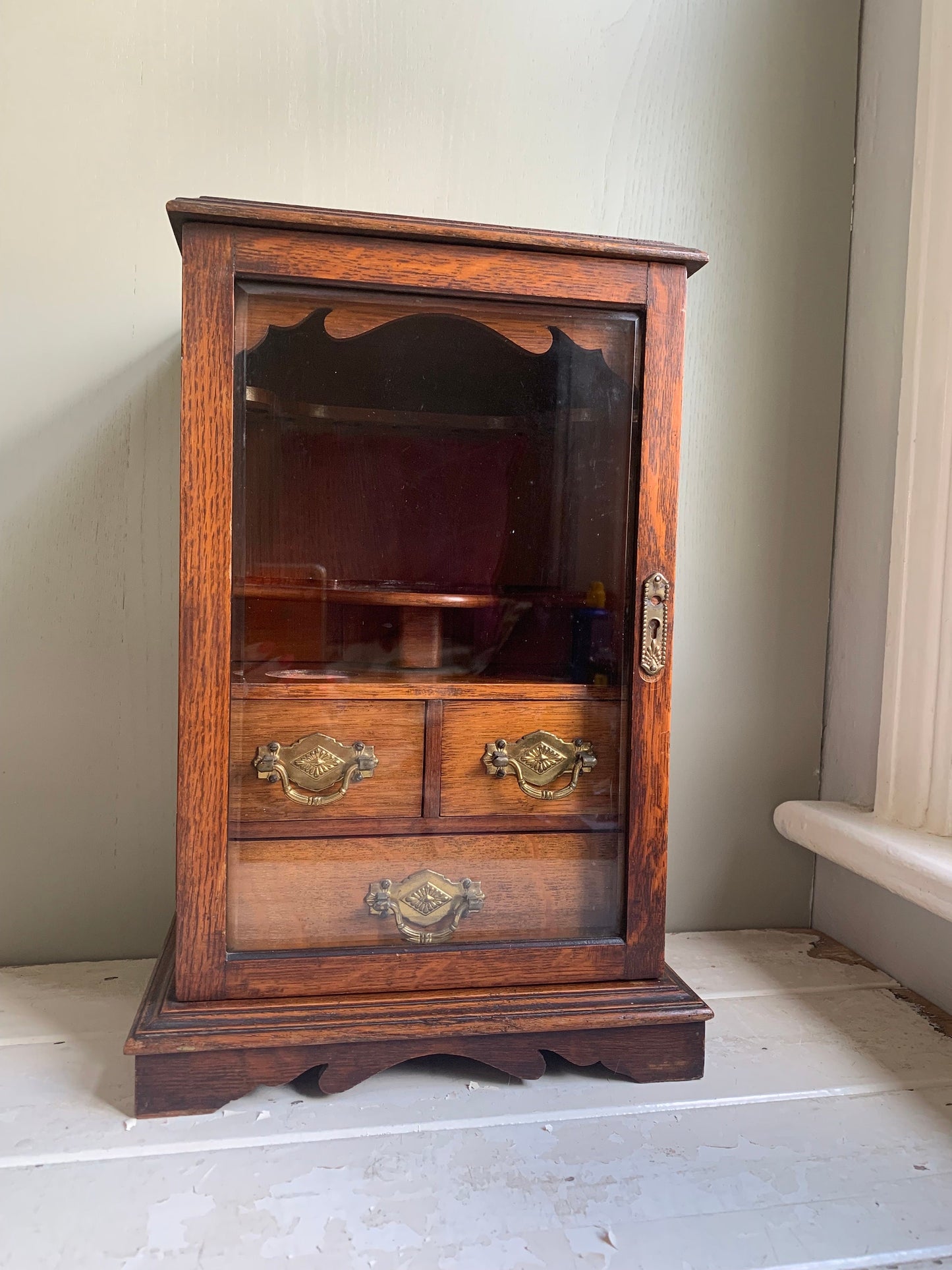 Oak Antique Smokers Caninet