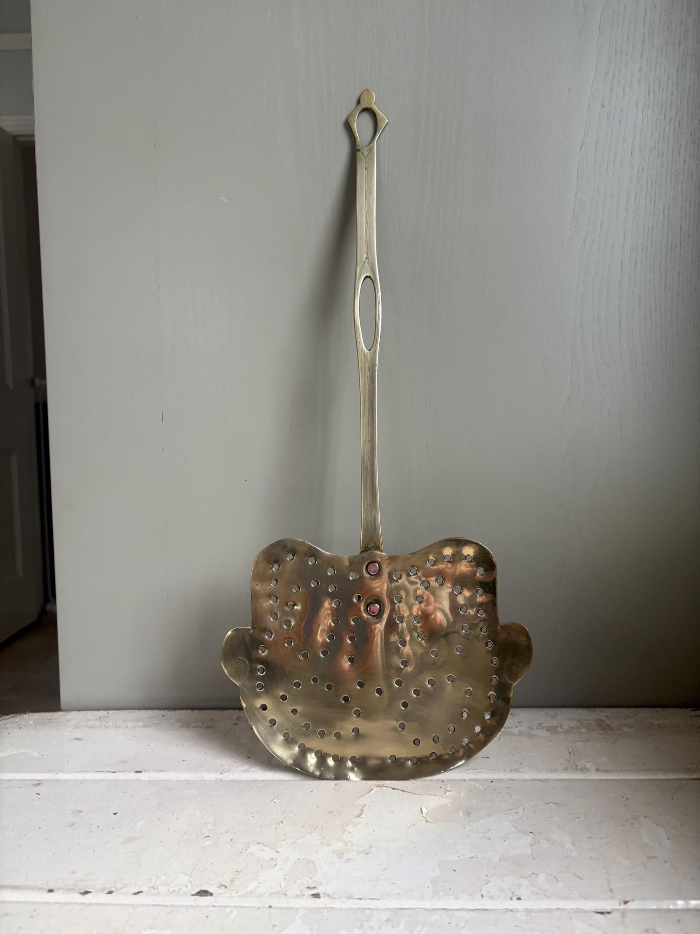 Vintage Brass skimmer, Victorian Kitchen