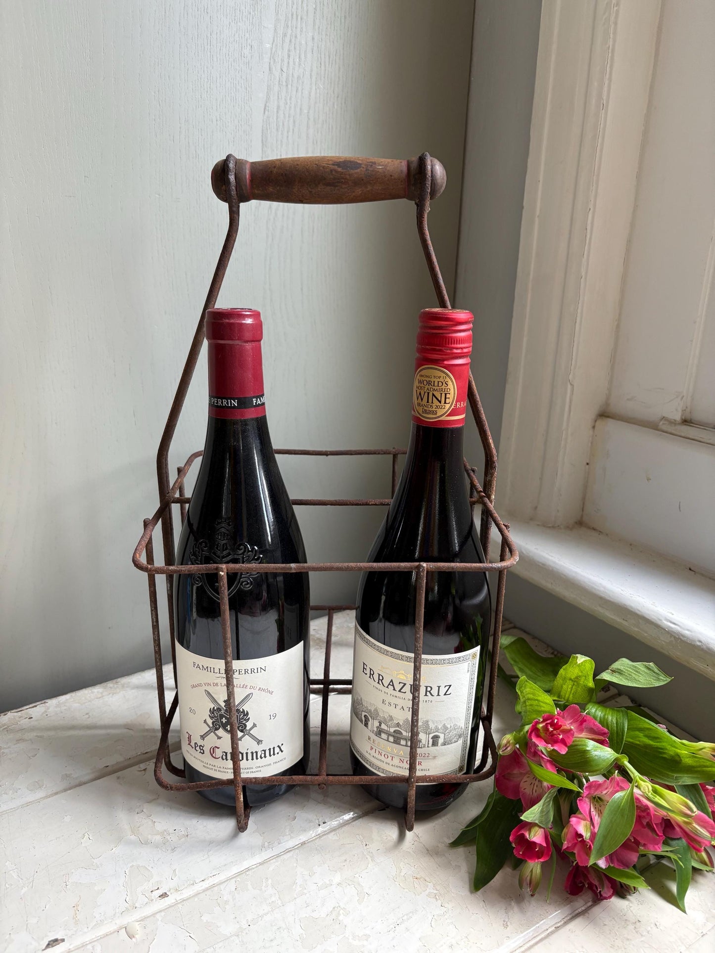 French Vintage Bottle Crate, Bottle Carrier