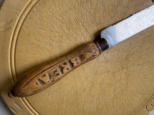 Old Bread Slicer, Carved Handle Bread Slicer, Kitchenalia