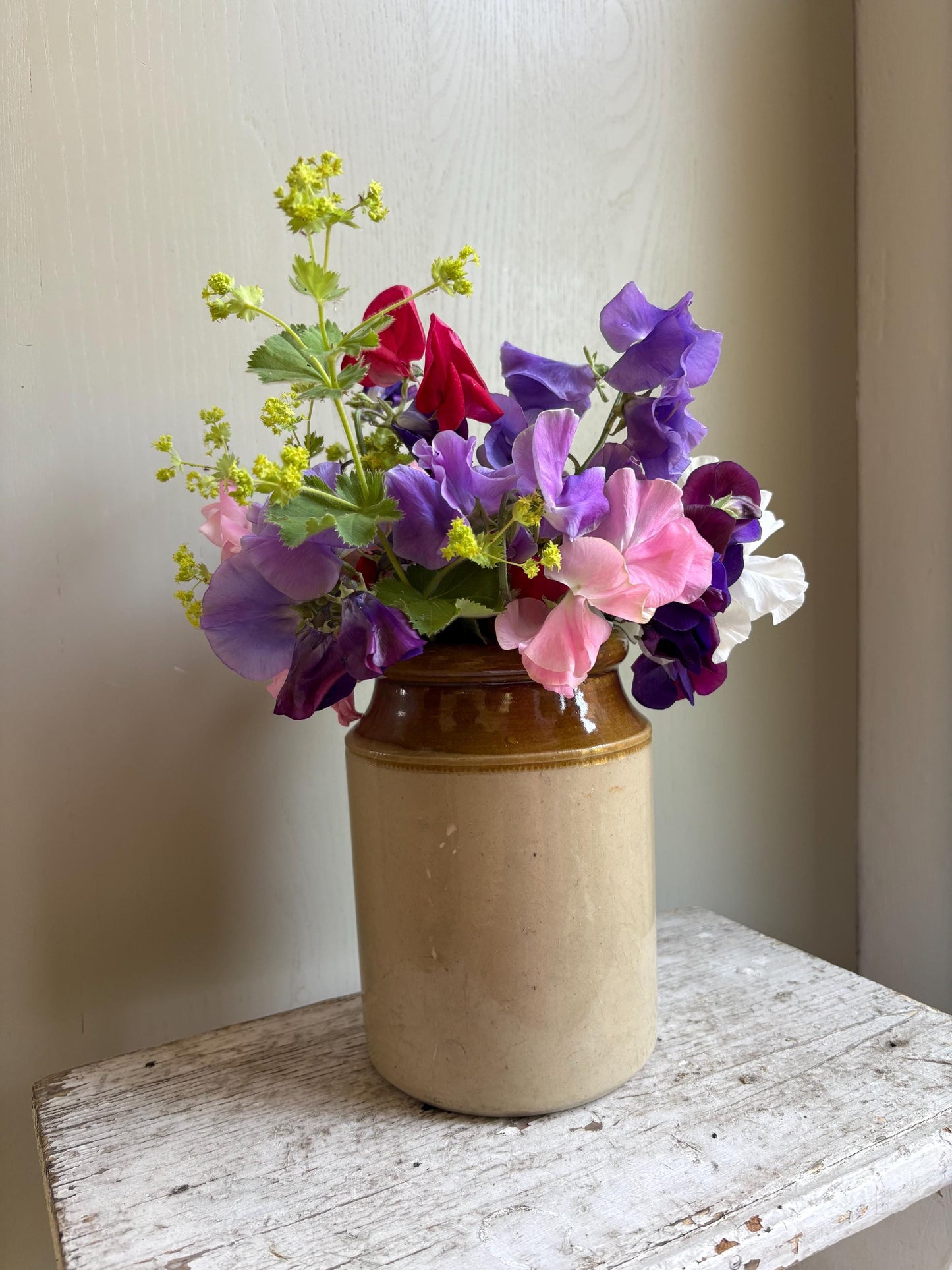 Glazed Stoneware Jar, Vintage Storage Jar.