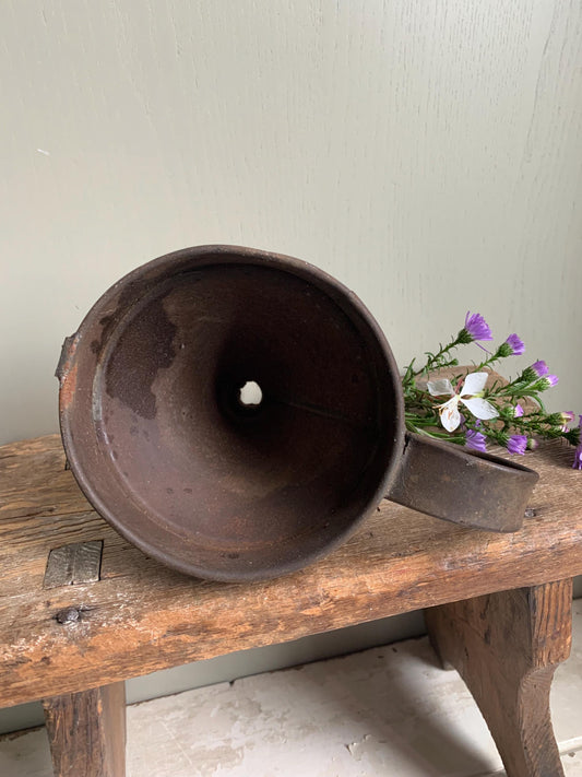 Rusty Vintage Metal Funnel, Industrial Decor