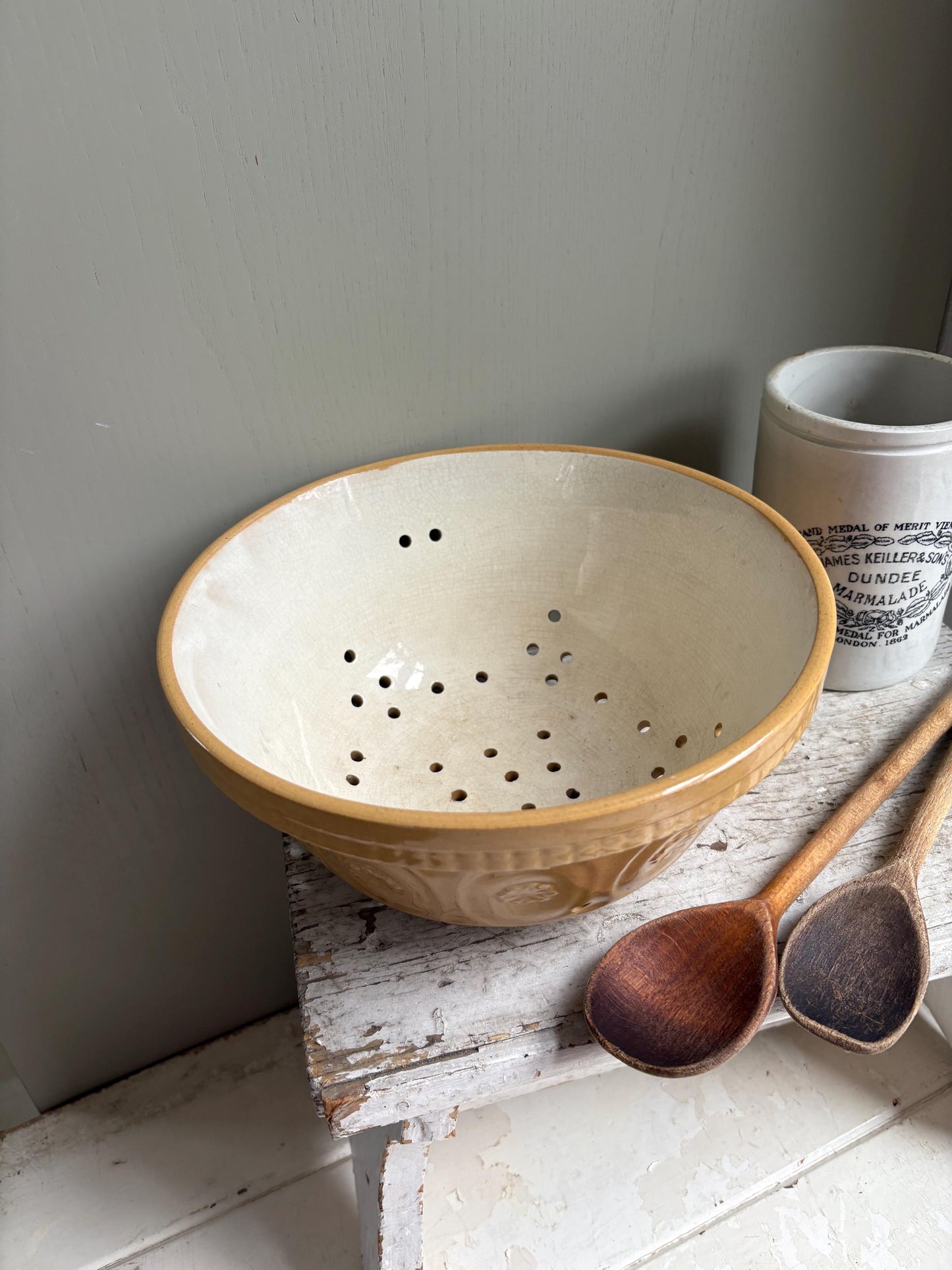Vintage Colander Bowl, Berry Bowl