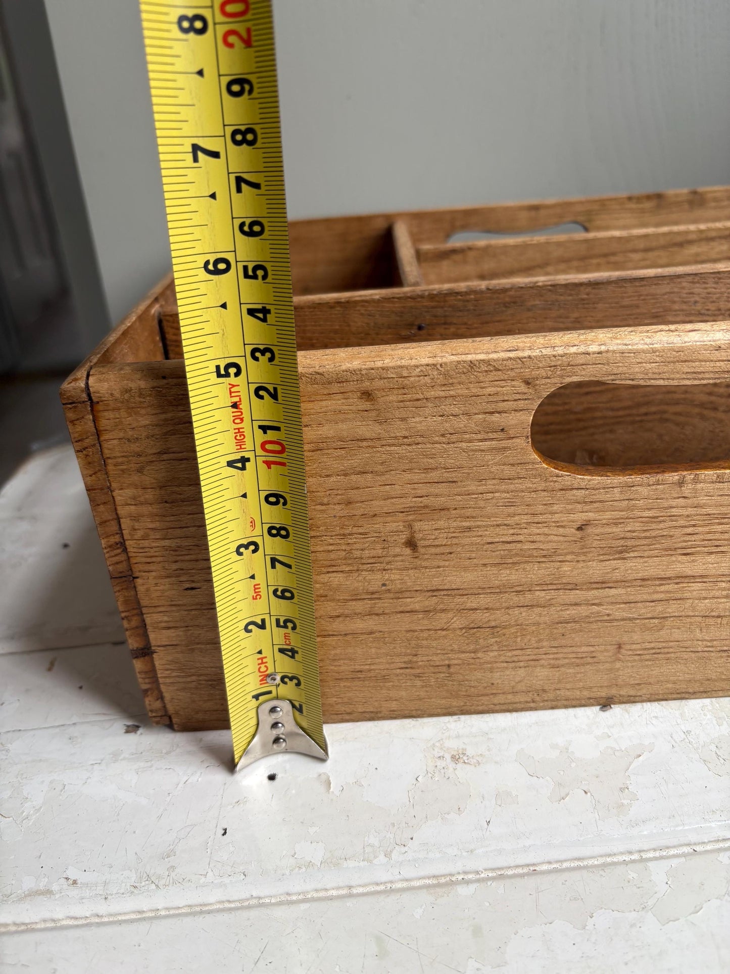 Deep Vintage Cutlery Tray, Cutlery Holder, Shelves.