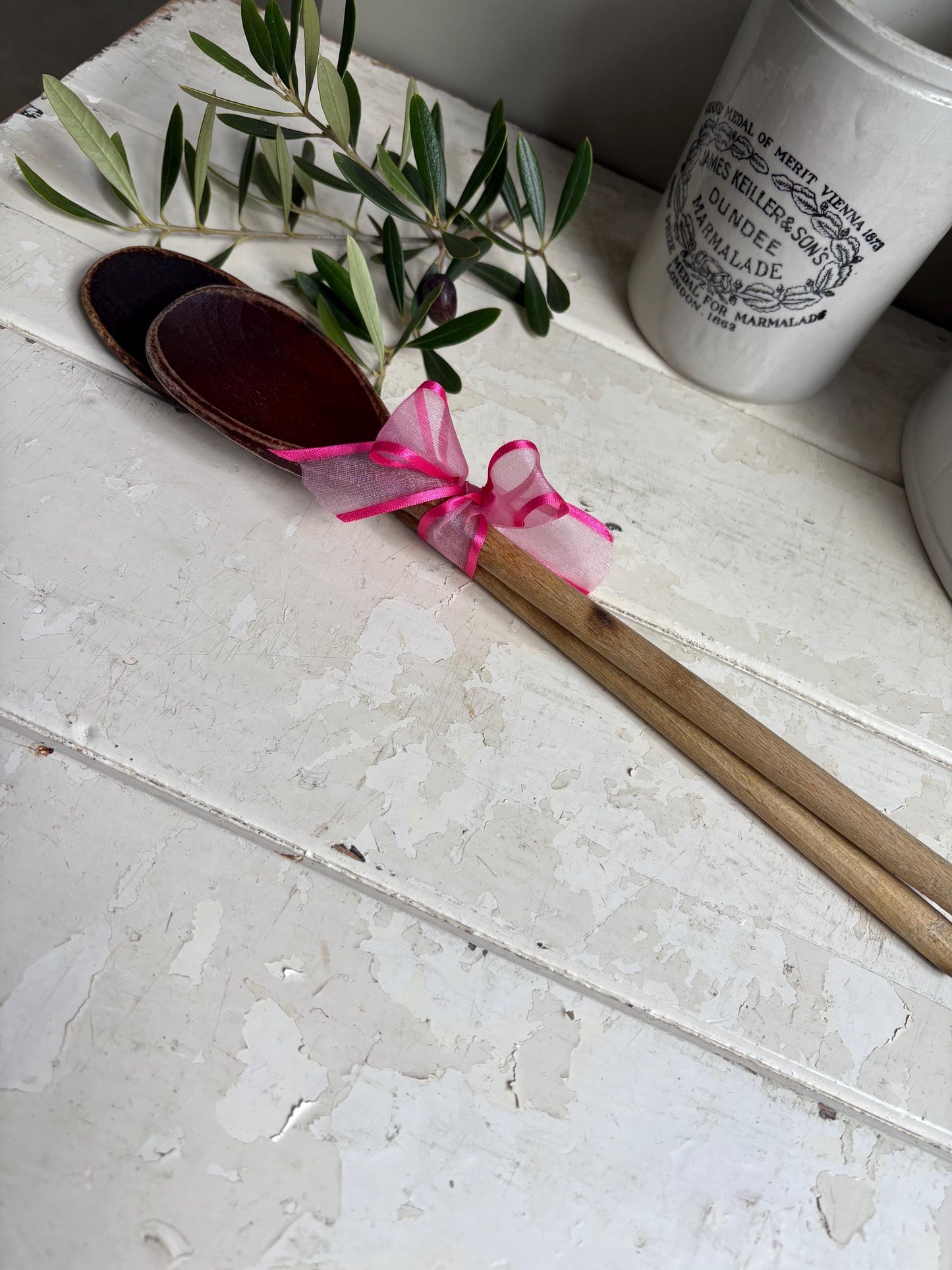 Pair of Old Wooden Spoons