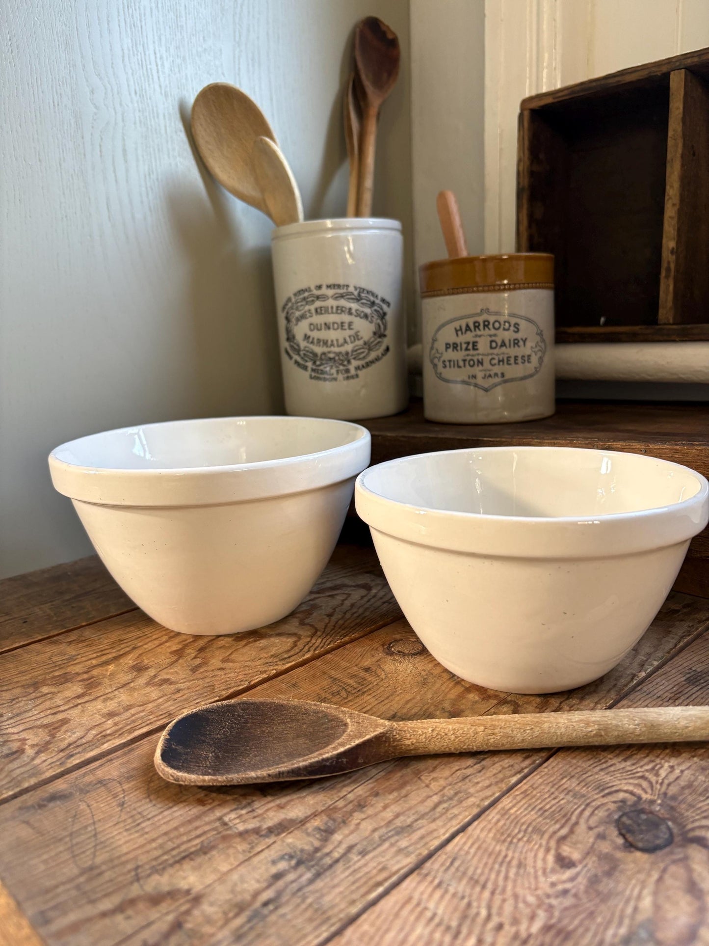 Set of Two Vintage Made in England Pudding Bowls: Kitchenalia