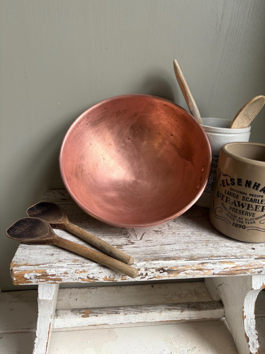 Vintage Copper Mixing Bowl, Kitchenalia