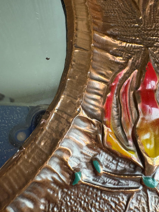 Royal Sable, Art Nouveau Style Copperware mirror.