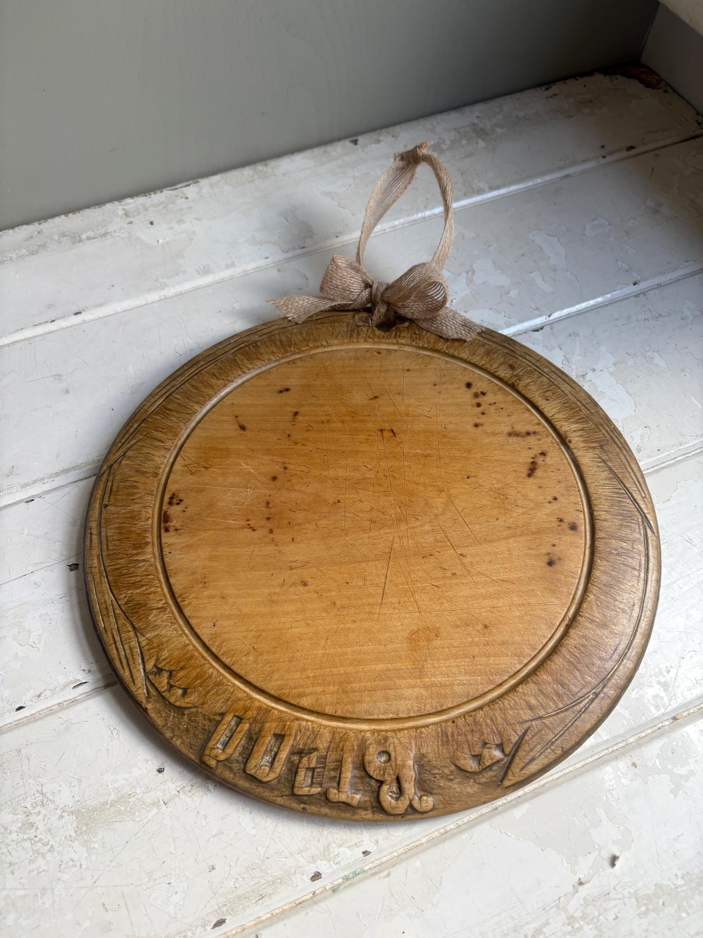 Vintage Carved Bread Board.
