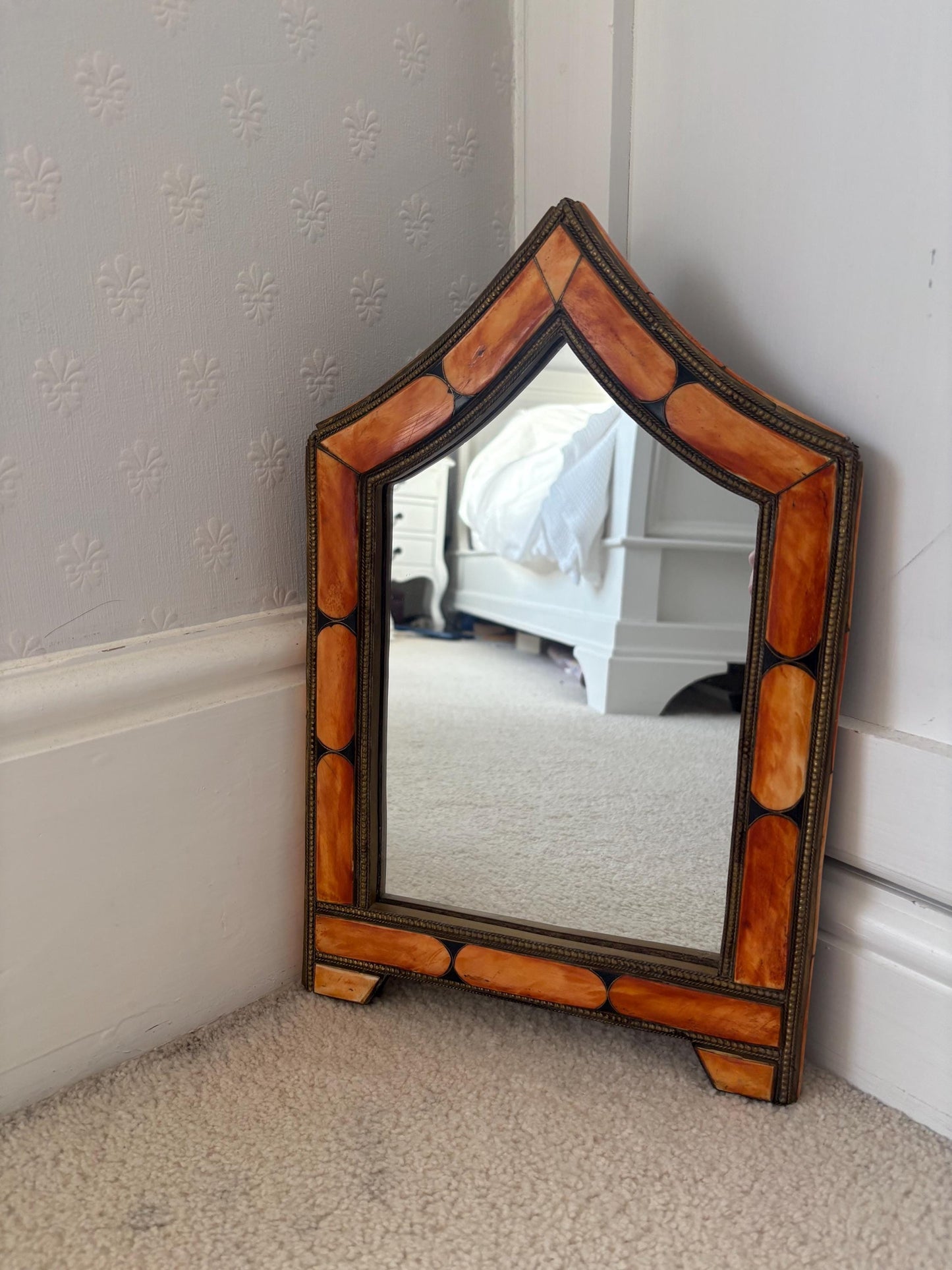 Moroccan Bone Inlay Mirror.
