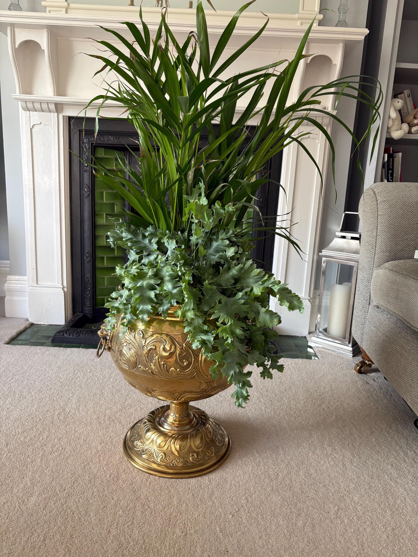 Brass Jardiniere, Antique Planter, Home Decor