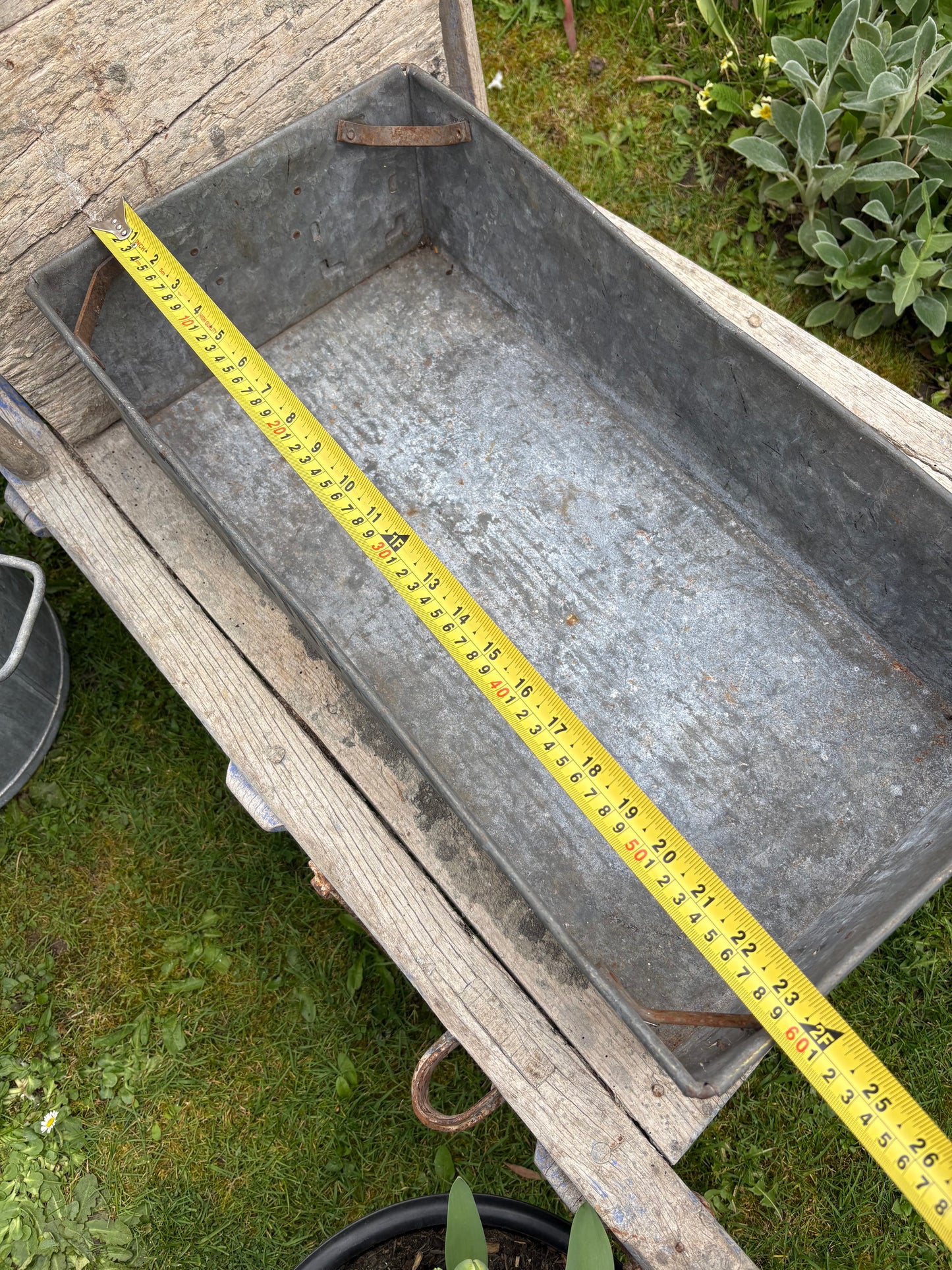 Large Galvanised Tote Tray