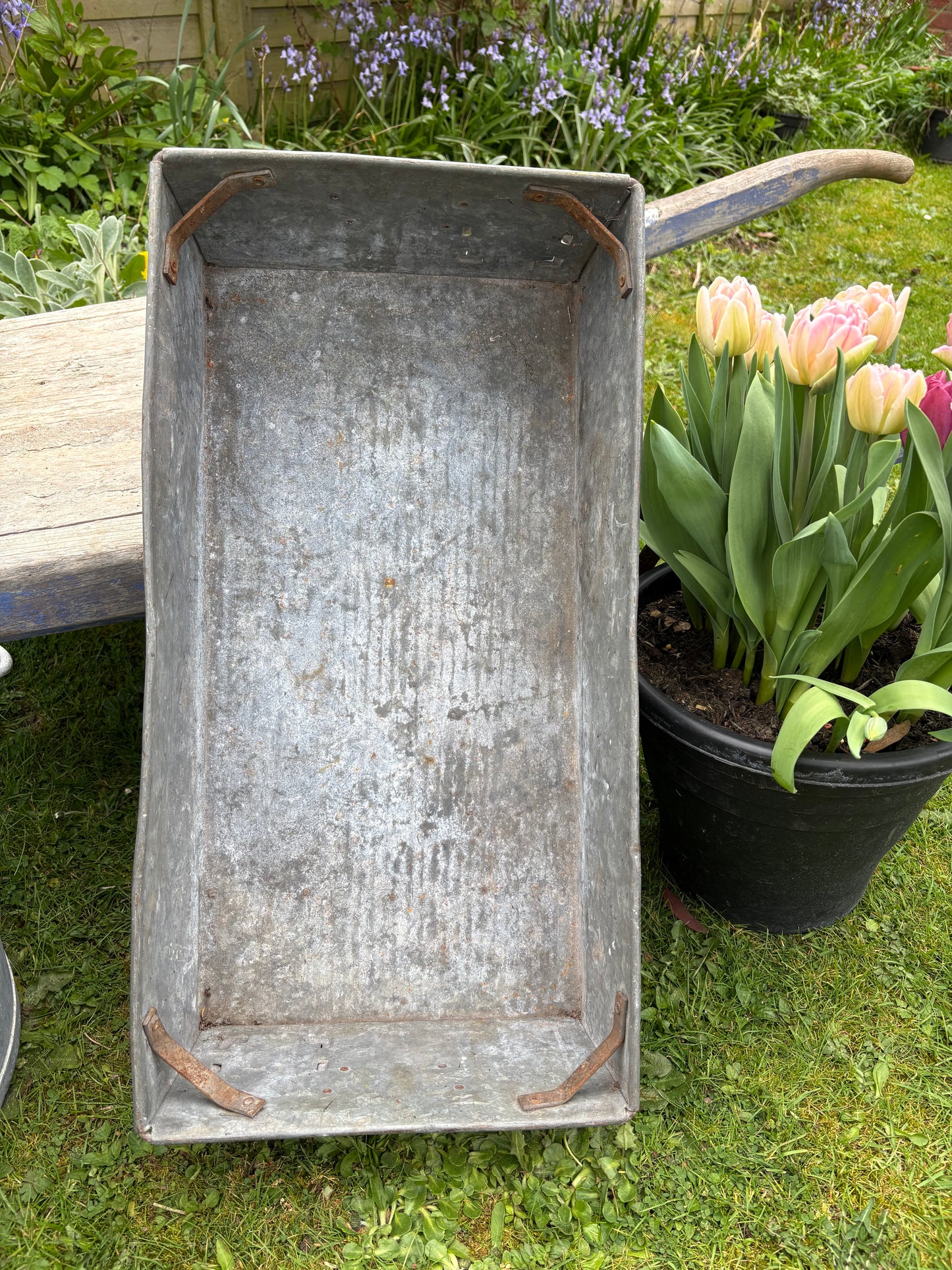 Large Galvanised Tote Tray