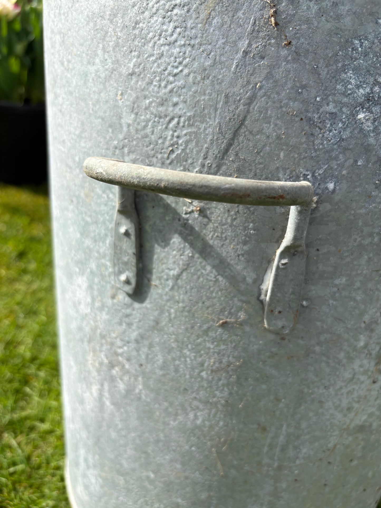 Tall Vintage Galvanised Planter