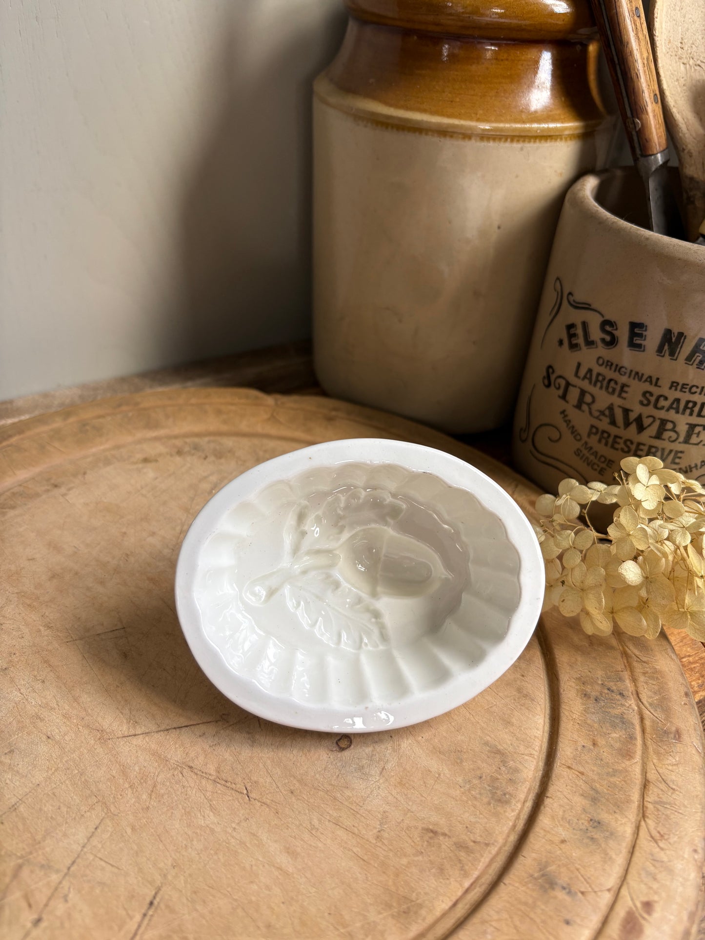 Ironstone Jelly Mould, Acorn Jelly Mould, Antique Kitchenalia