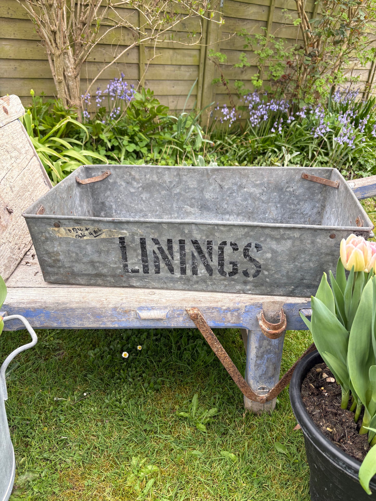 Large Galvanised Tote Tray