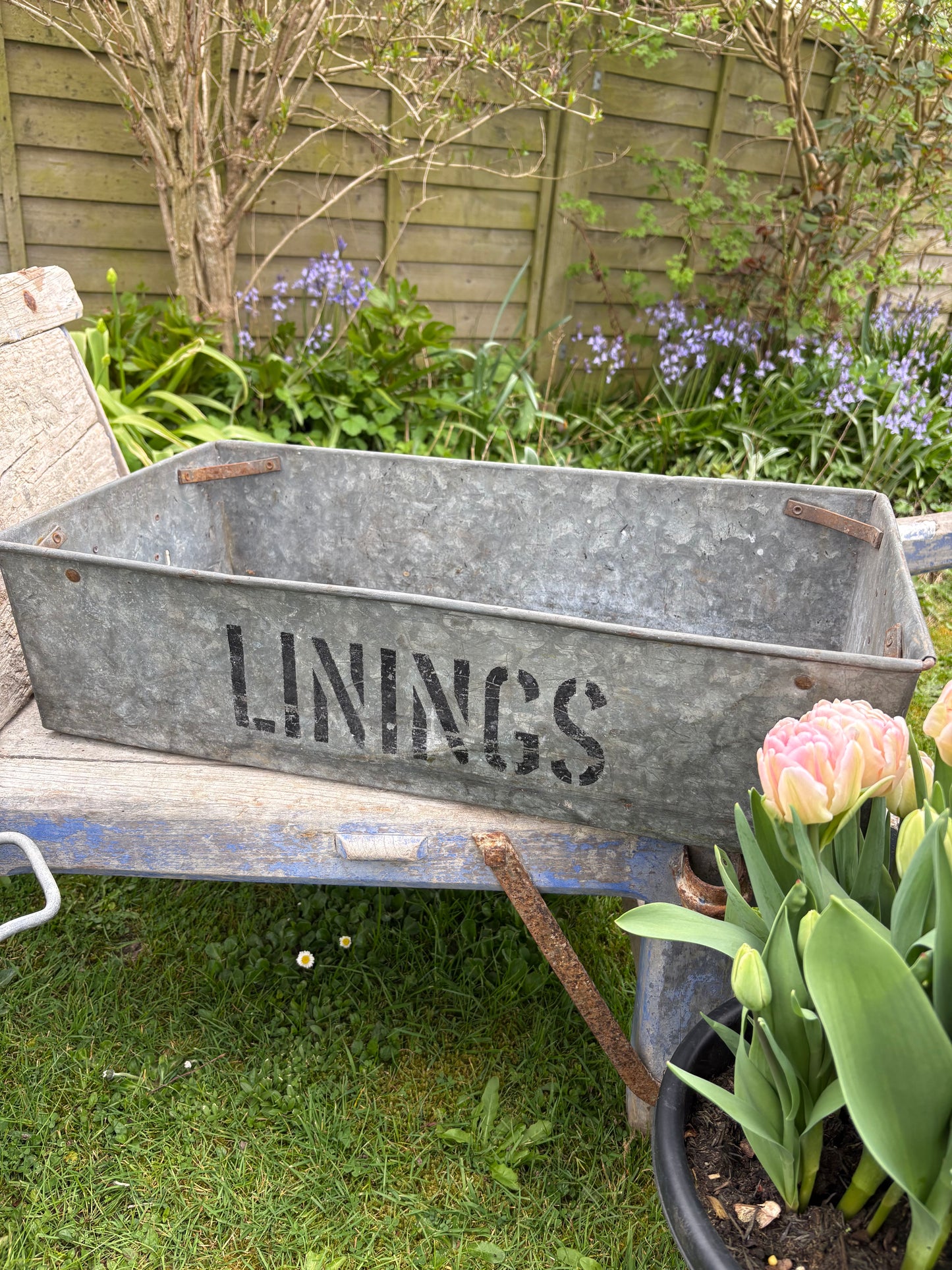 Large Galvanised Tote Tray