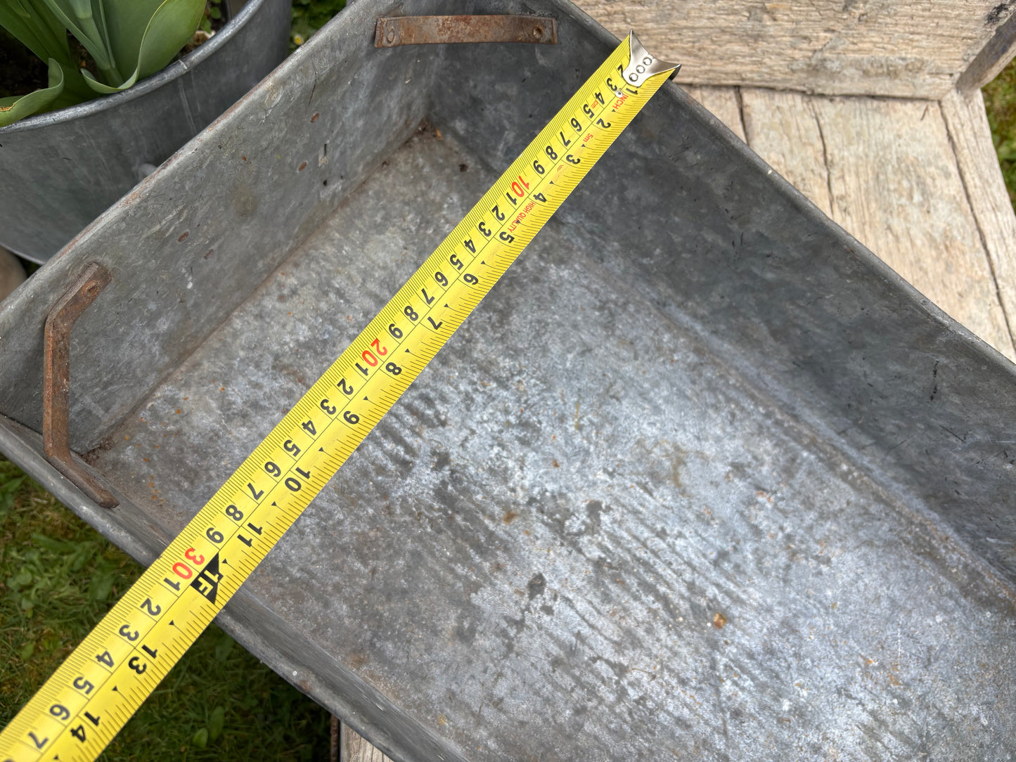 Large Galvanised Tote Tray