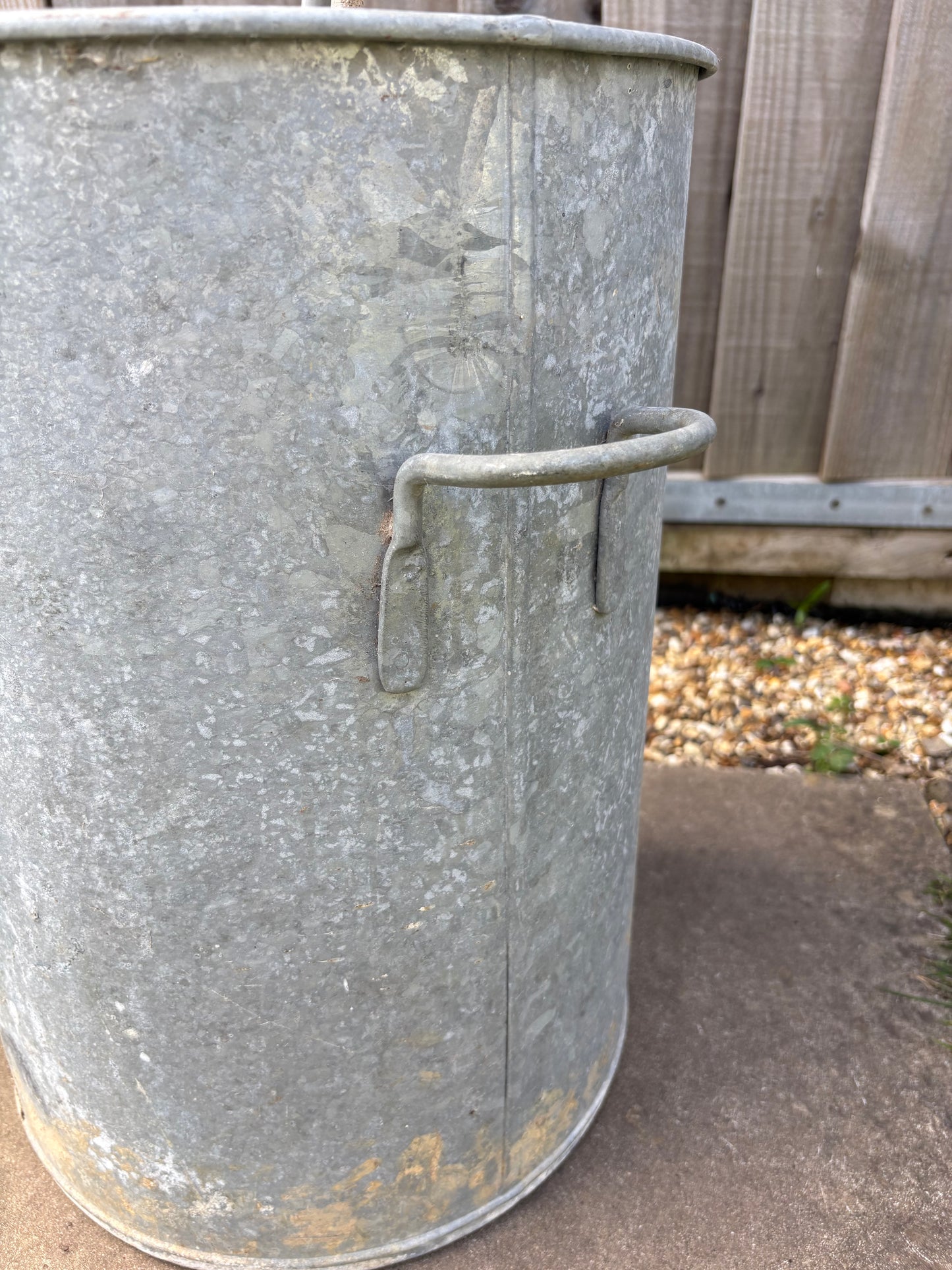 Tall Vintage Galvanised Planter