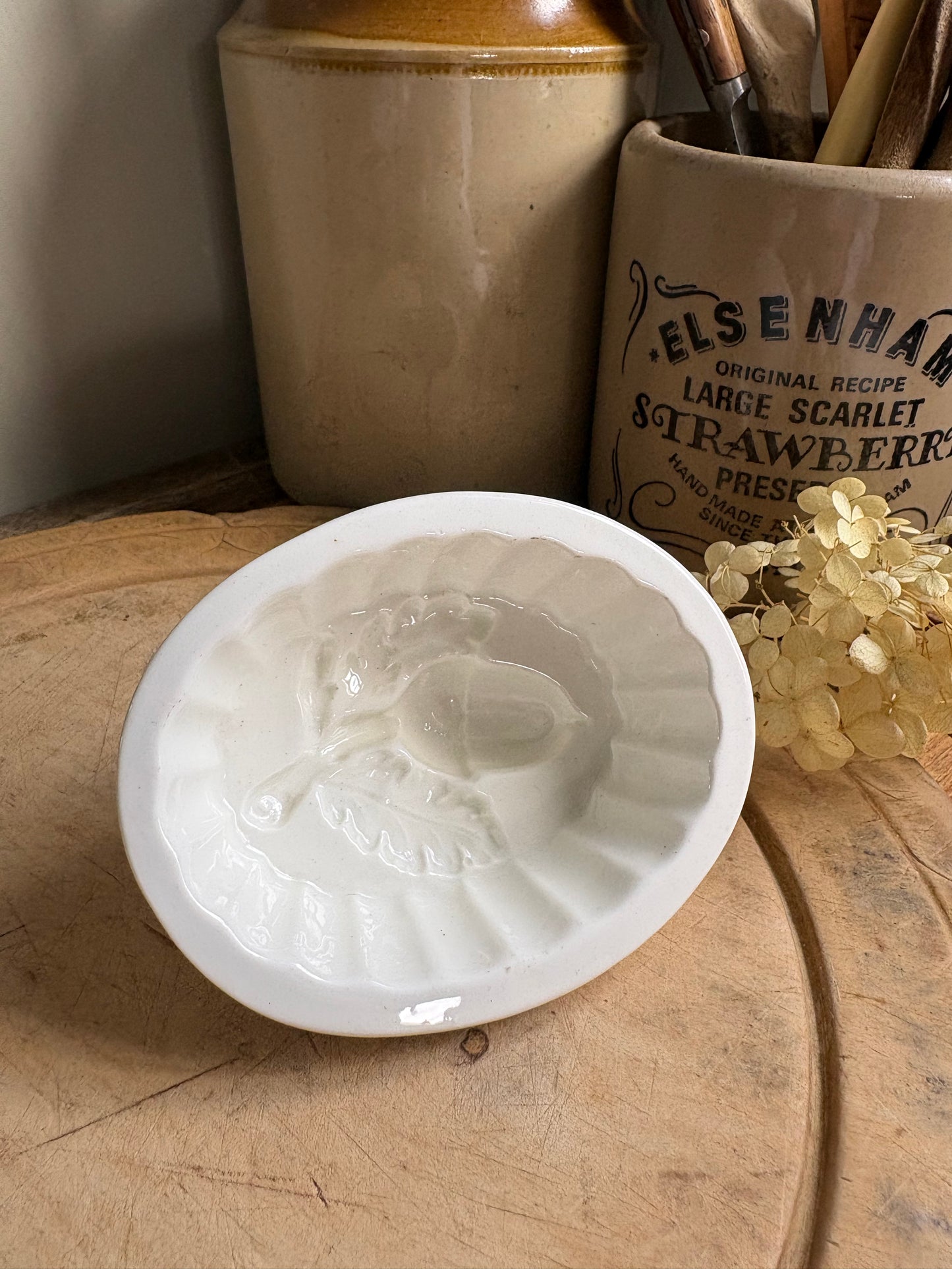 Ironstone Jelly Mould, Acorn Jelly Mould, Antique Kitchenalia