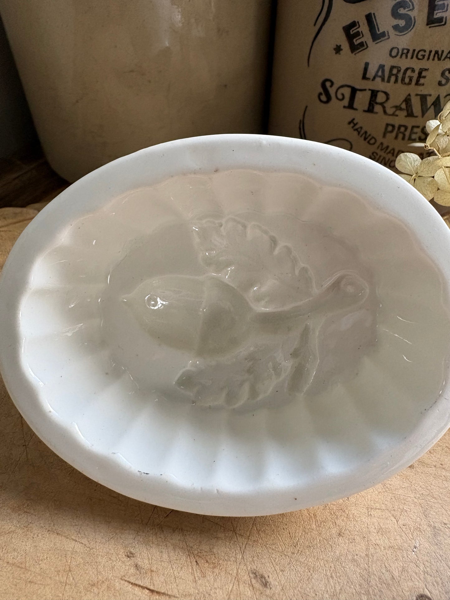 Ironstone Jelly Mould, Acorn Jelly Mould, Antique Kitchenalia
