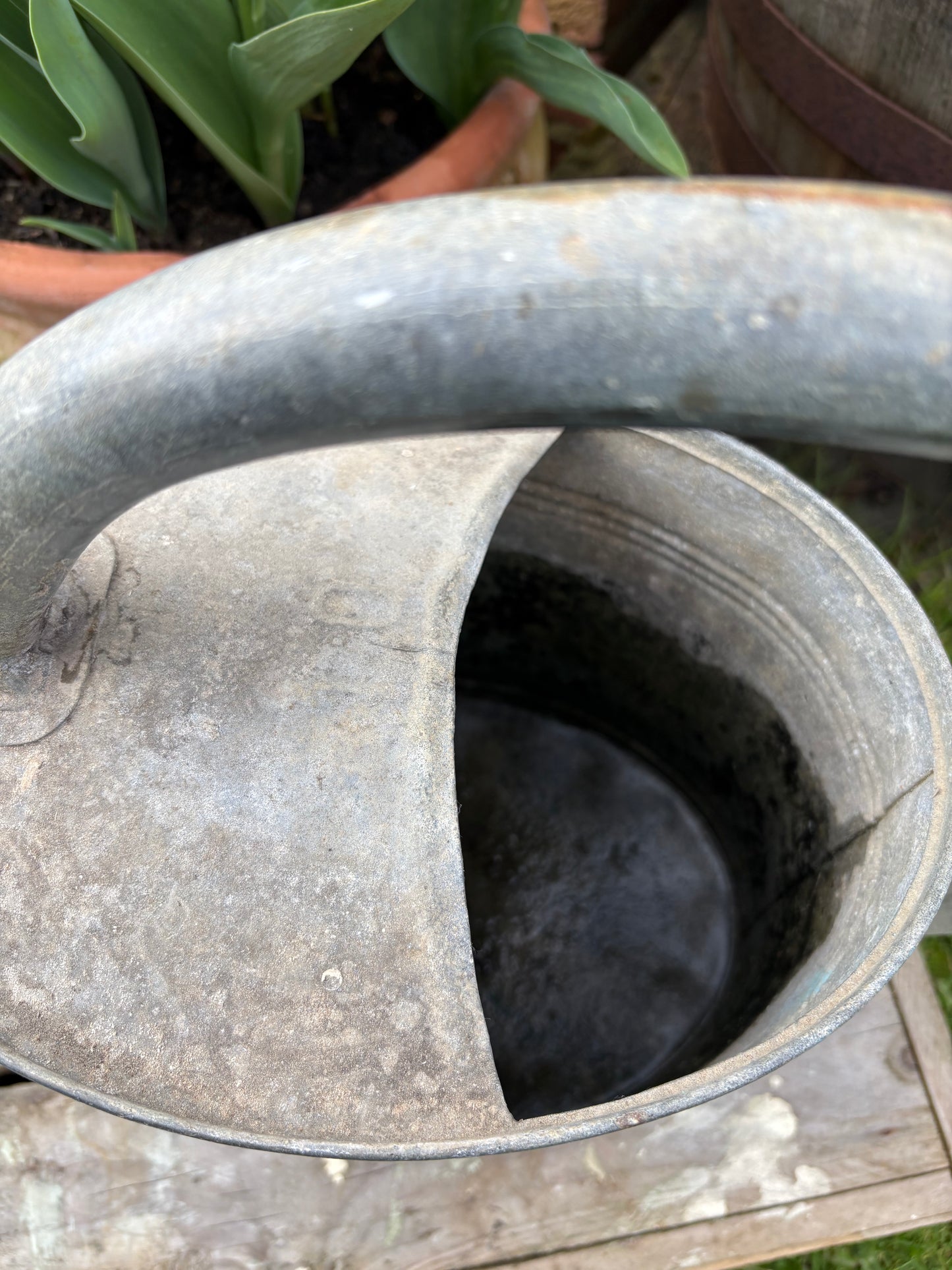 French Vintage Galvanised Watering Can