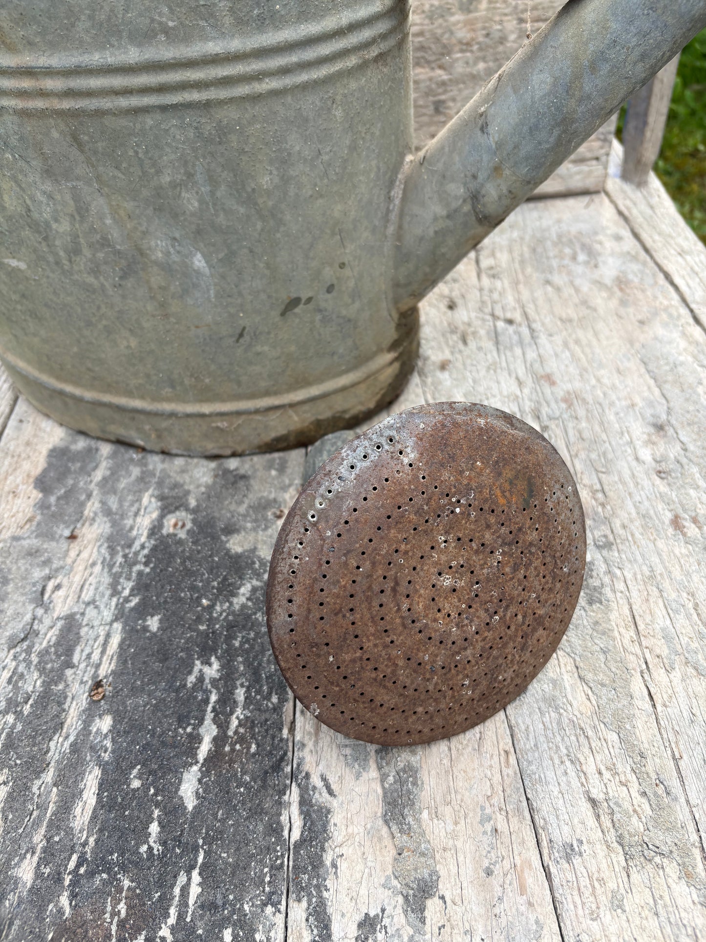 French Vintage Galvanised Watering Can