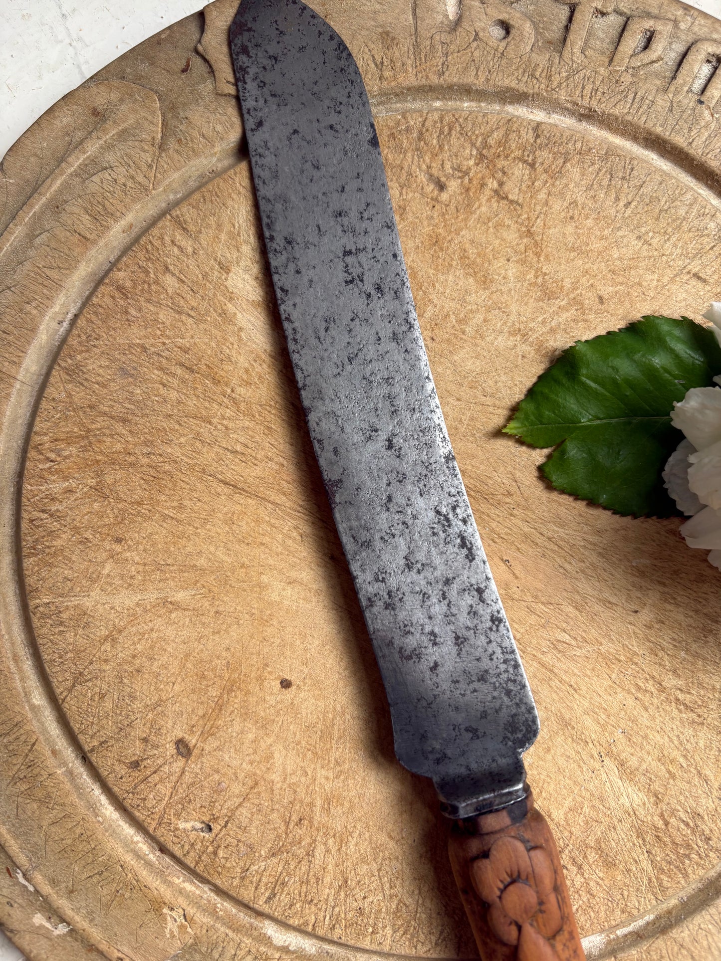 Antique English Carved, Treen Bread Knife, Kitchenalia