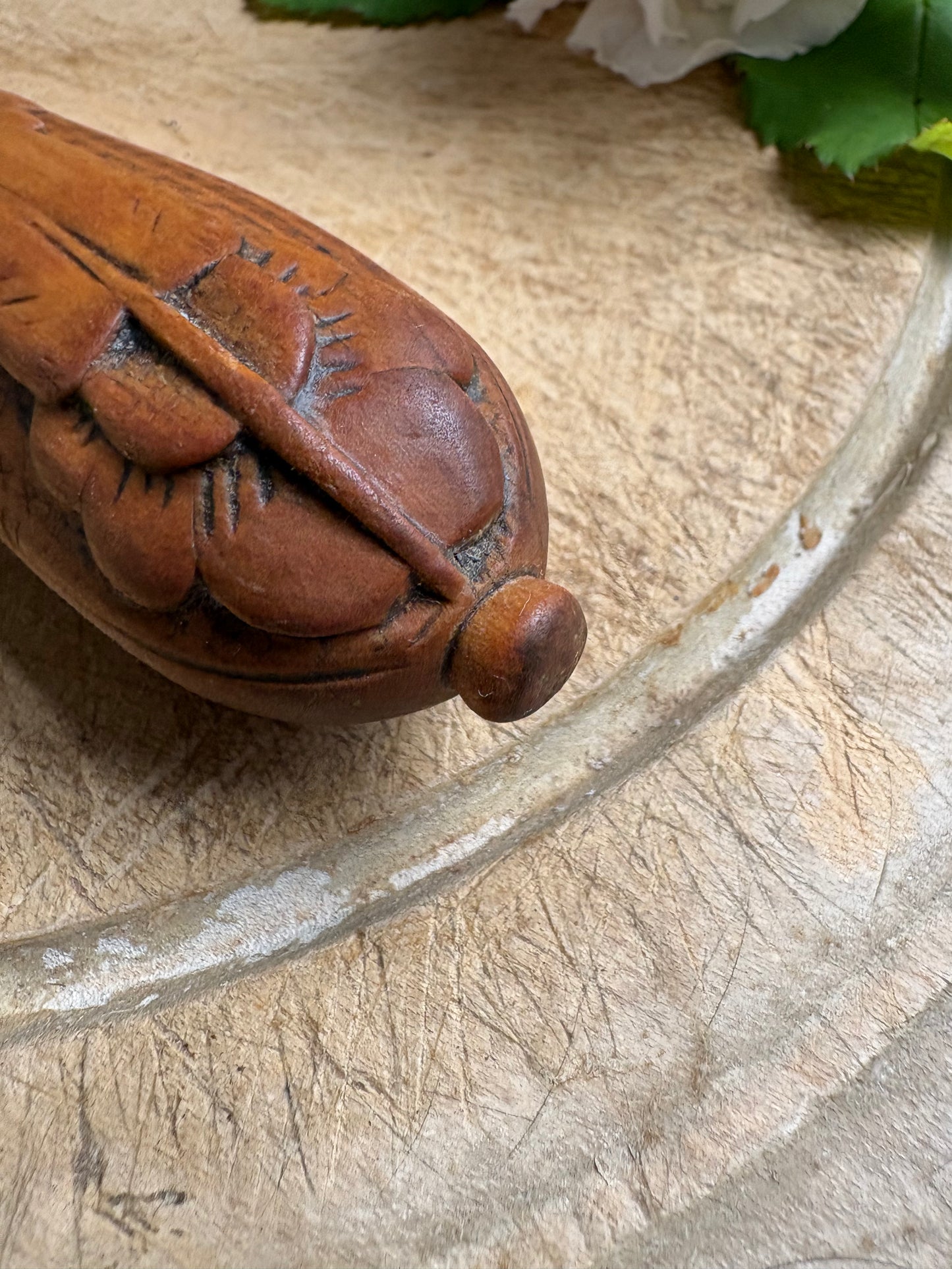 Antique English Carved, Treen Bread Knife, Kitchenalia