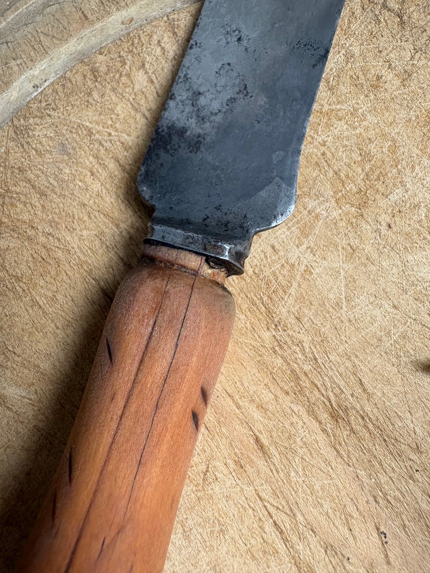 Antique English Carved, Treen Bread Knife, Kitchenalia