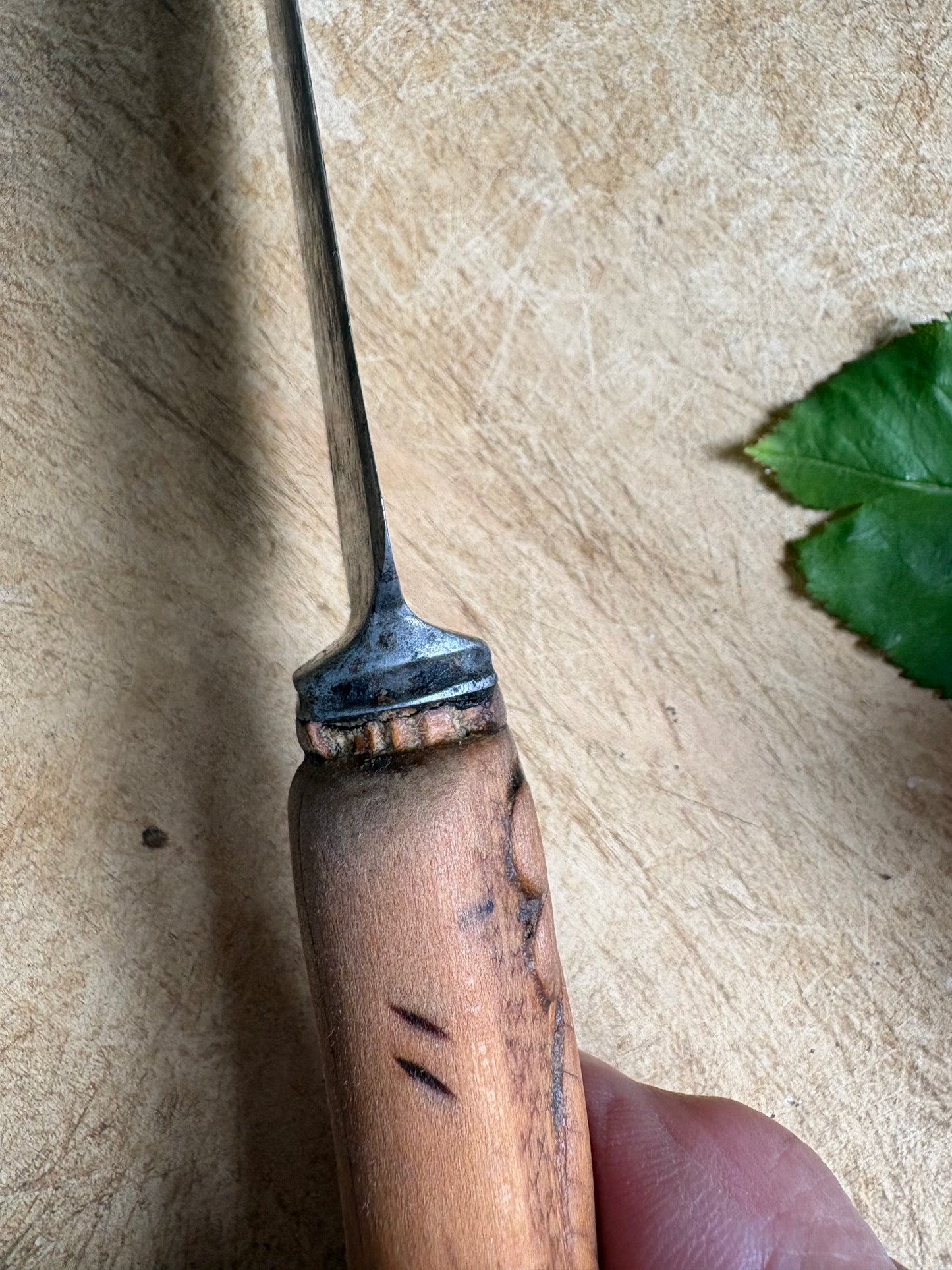 Antique English Carved, Treen Bread Knife, Kitchenalia