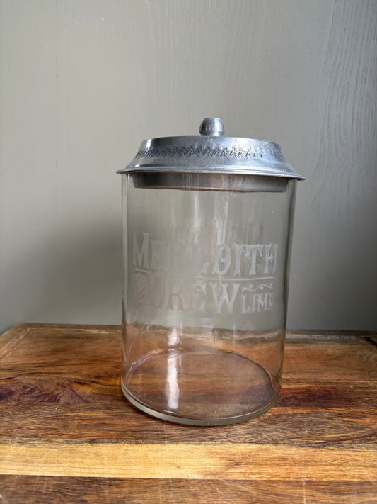 Antique Glass Advertising Jar