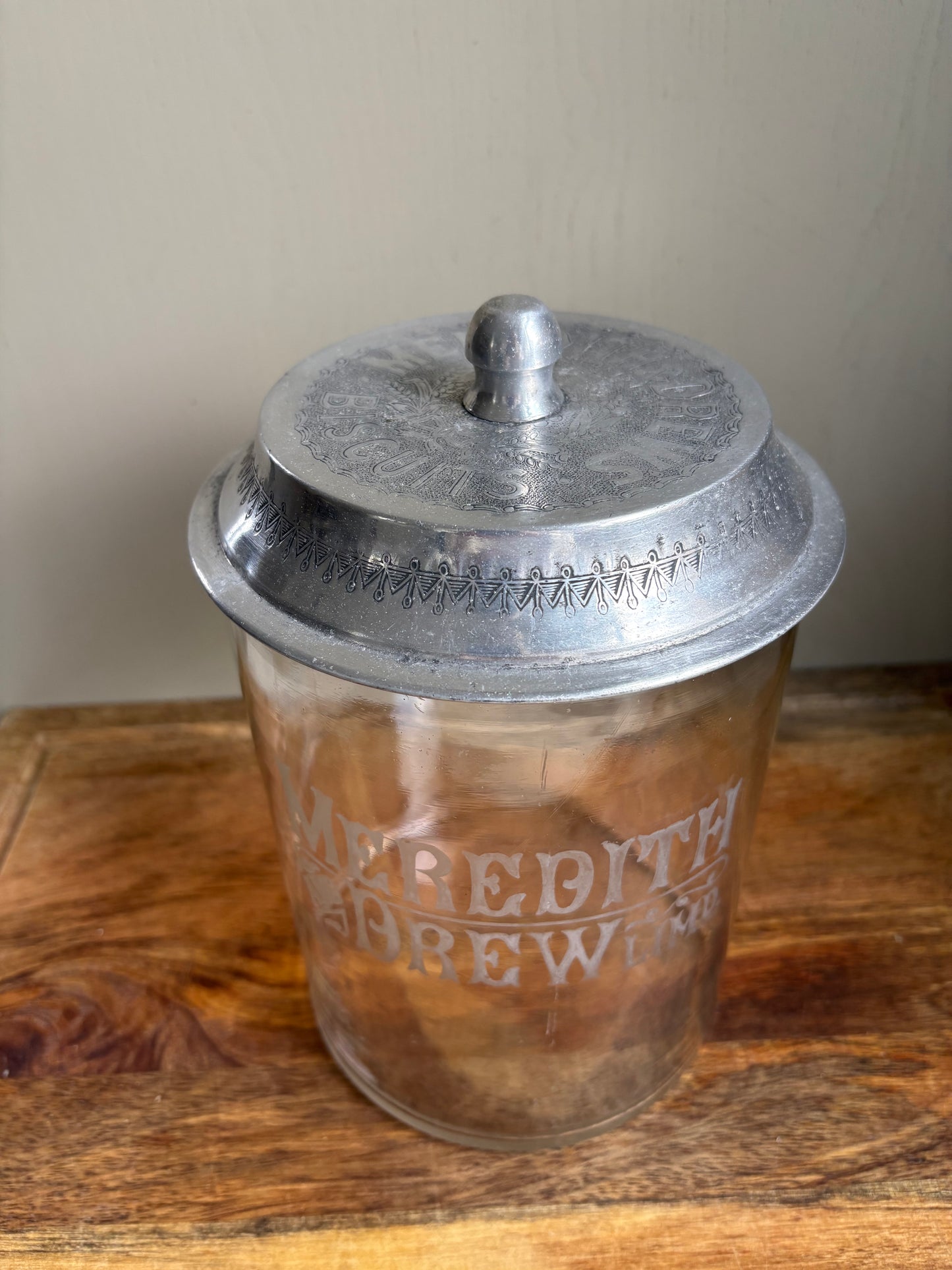 Antique Glass Advertising Jar