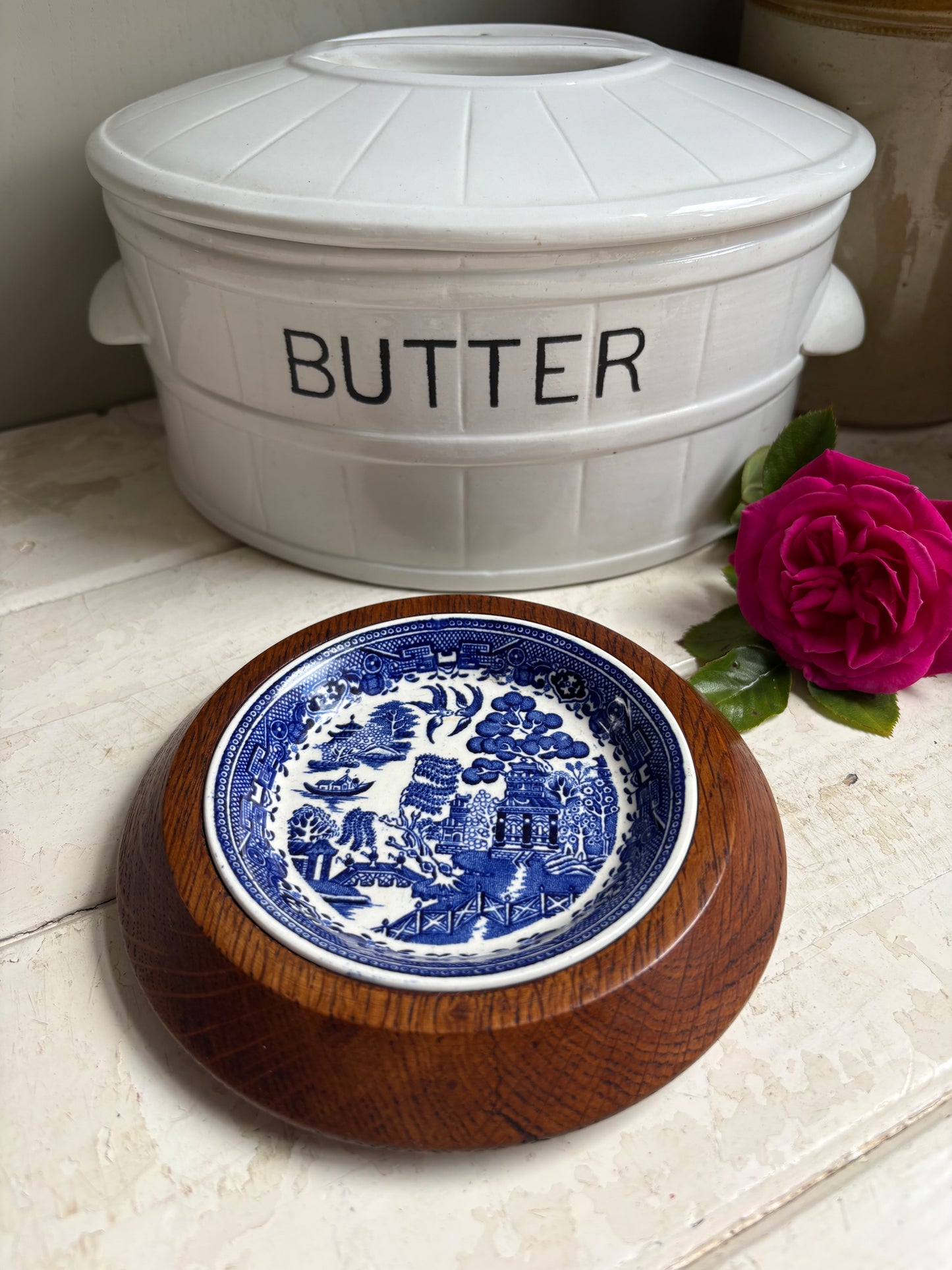 Vintage Treen Butter Dish
