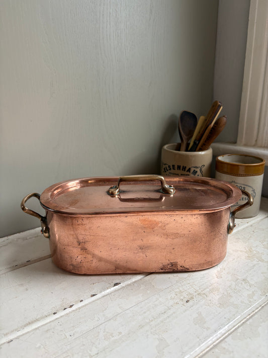 Antique Copper Fish Kettle, Kitchenalia.