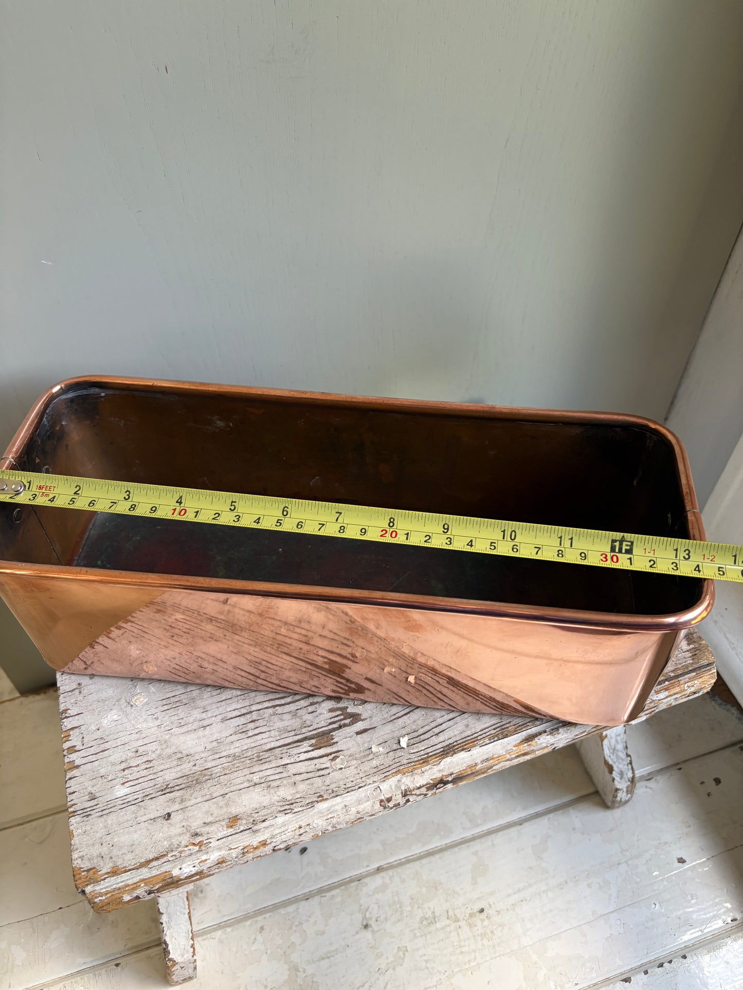 Copper Trough Planter