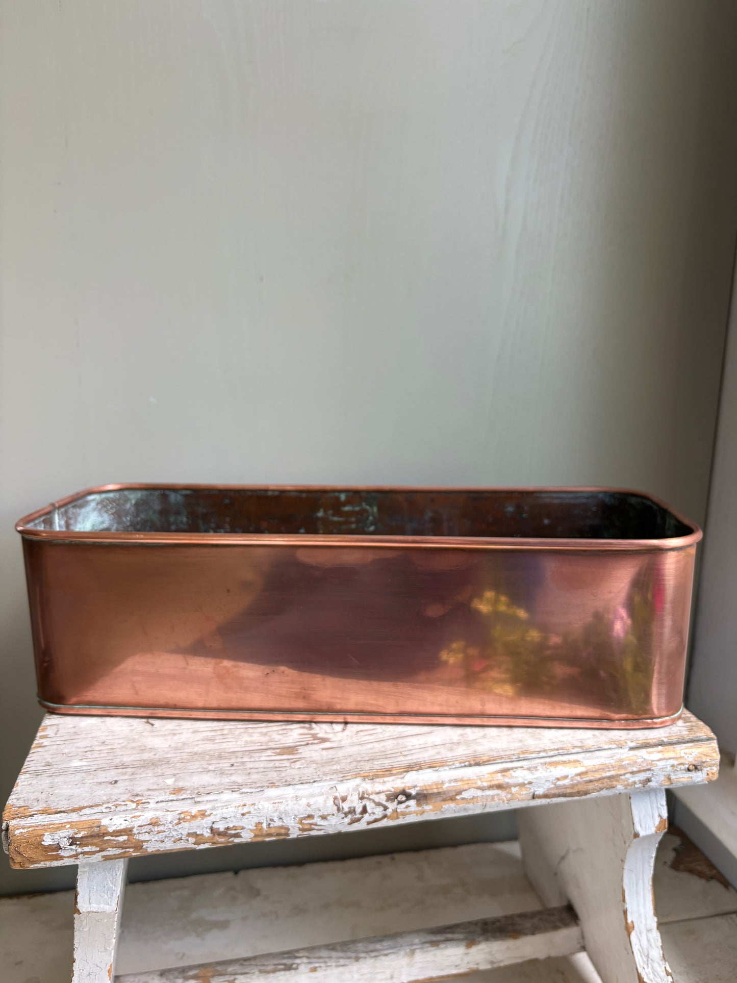 Vintage Copper Trough, Windowsill Planter