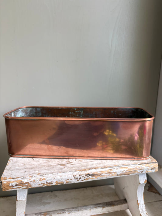 Vintage Copper Trough, Windowsill Planter