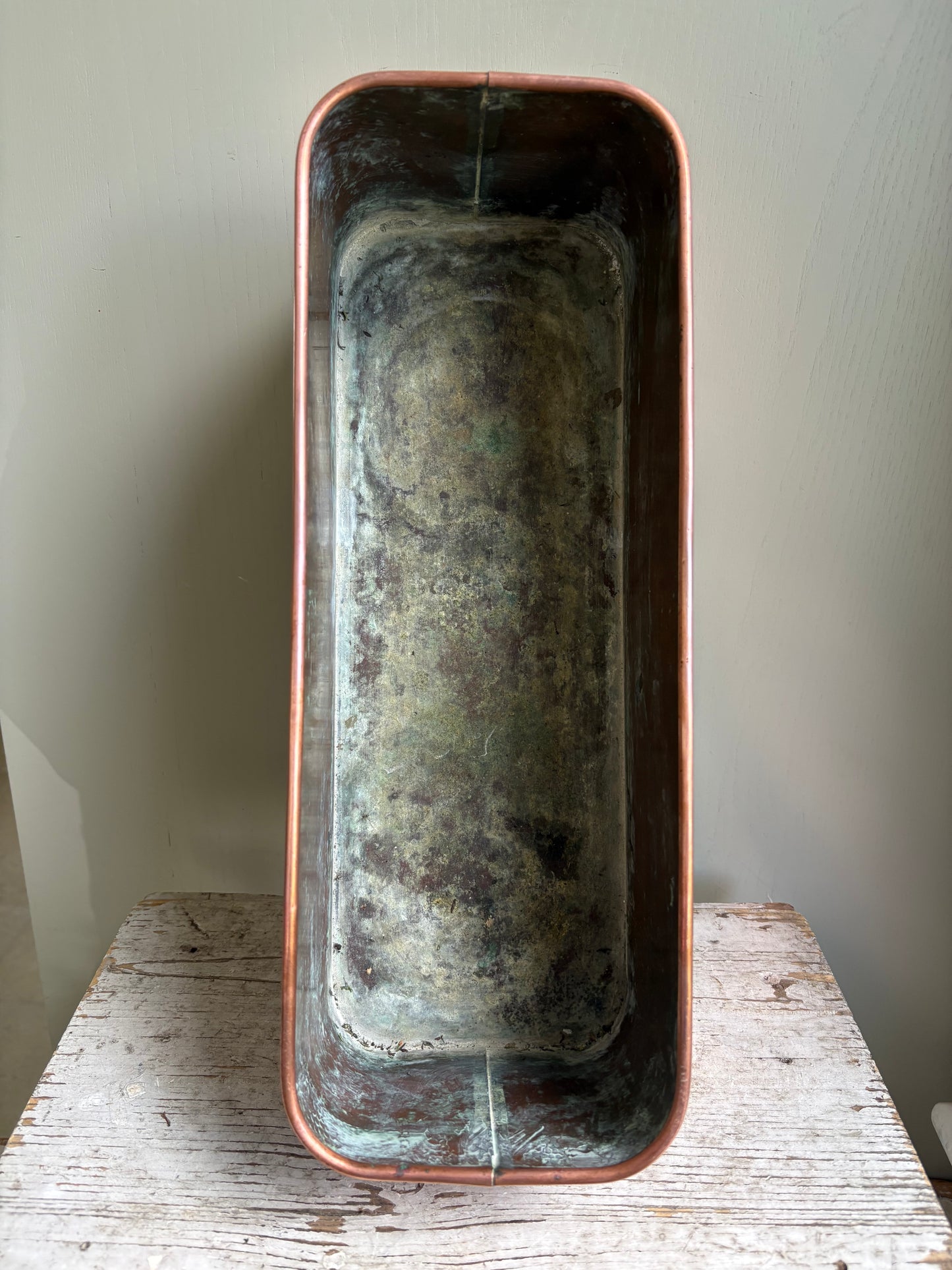 Vintage Copper Trough, Windowsill Planter
