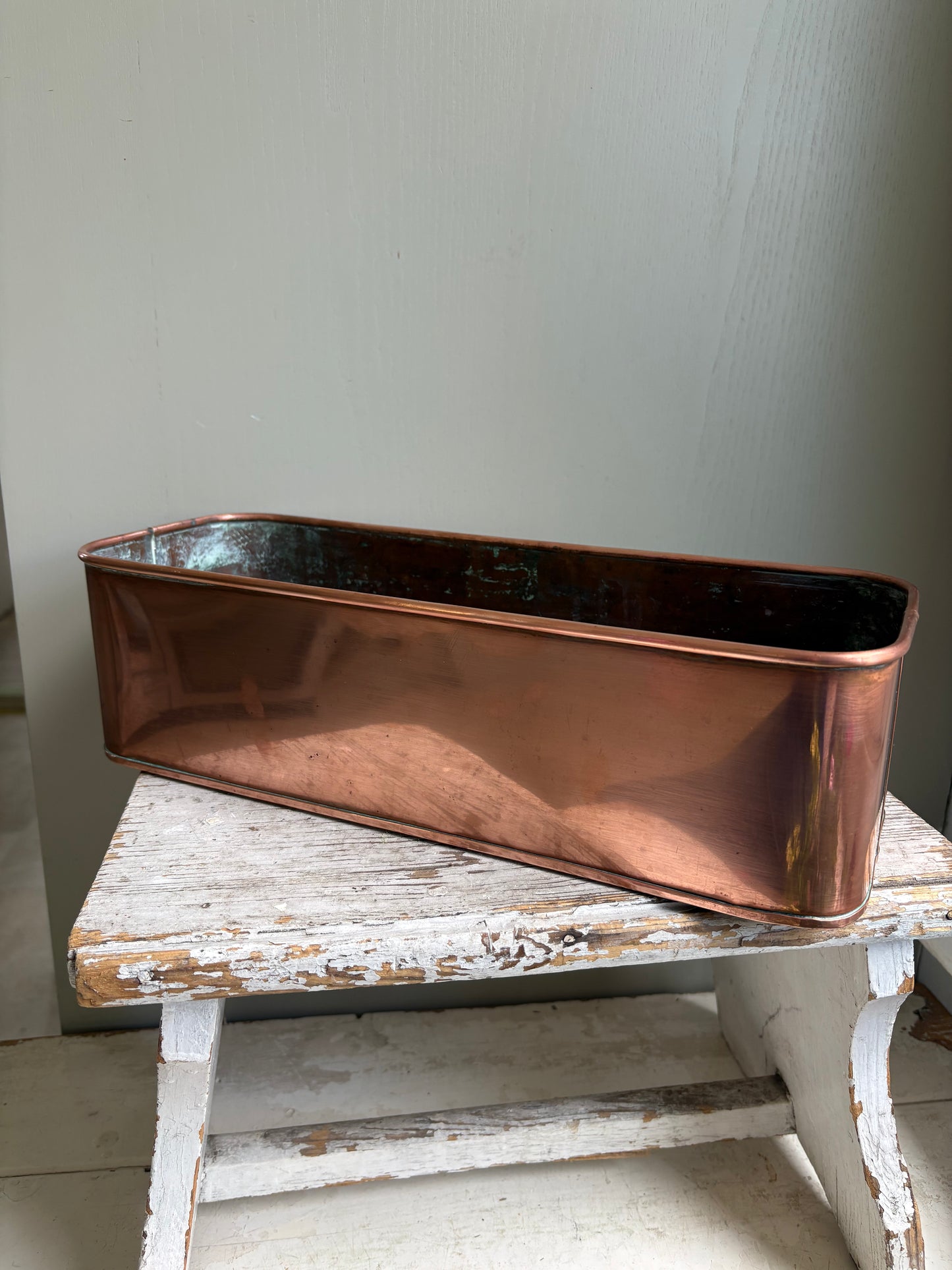 Vintage Copper Trough, Windowsill Planter