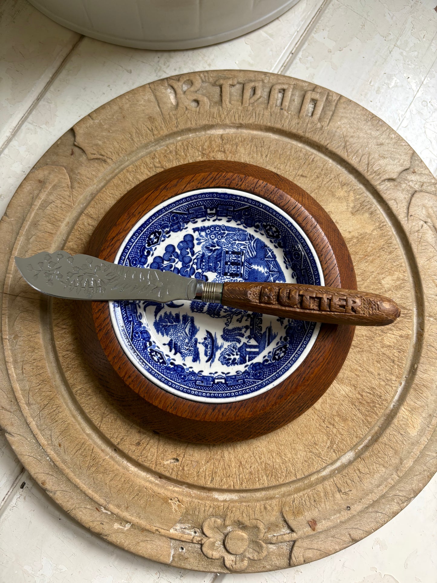 Vintage BUTTER Carved Butter Spreader